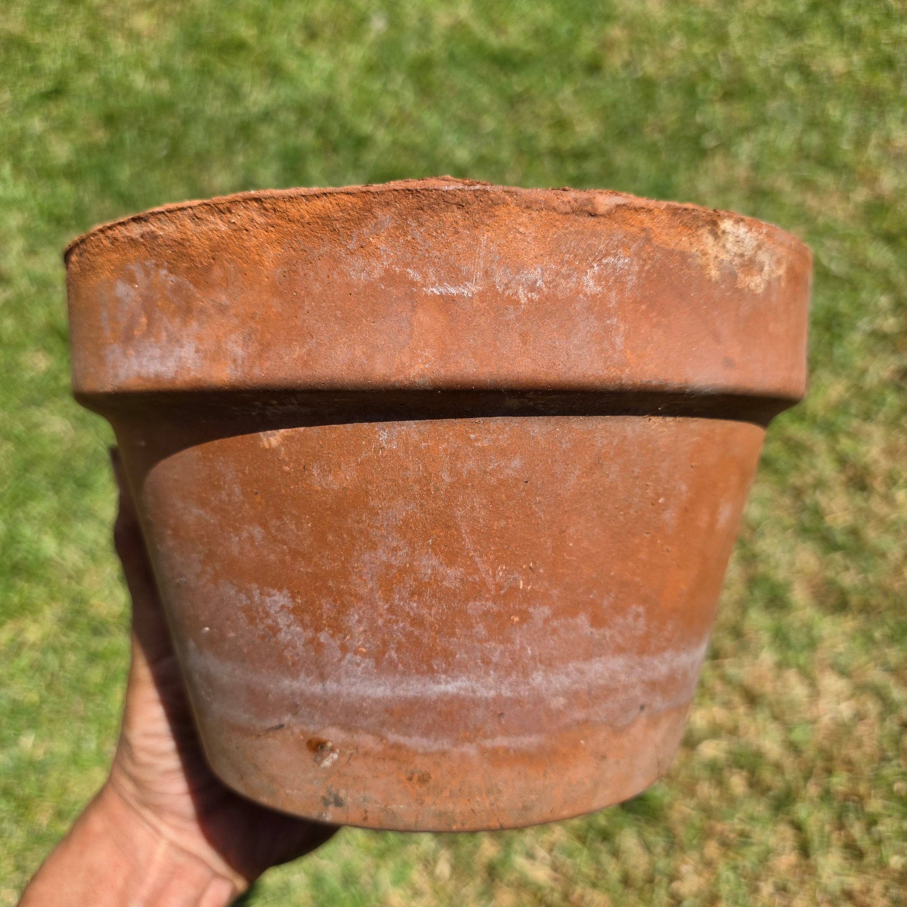 Vintage Terracotta Plant Pot 8.5" Clay Planter Flower Aged Patina Garden Rustic