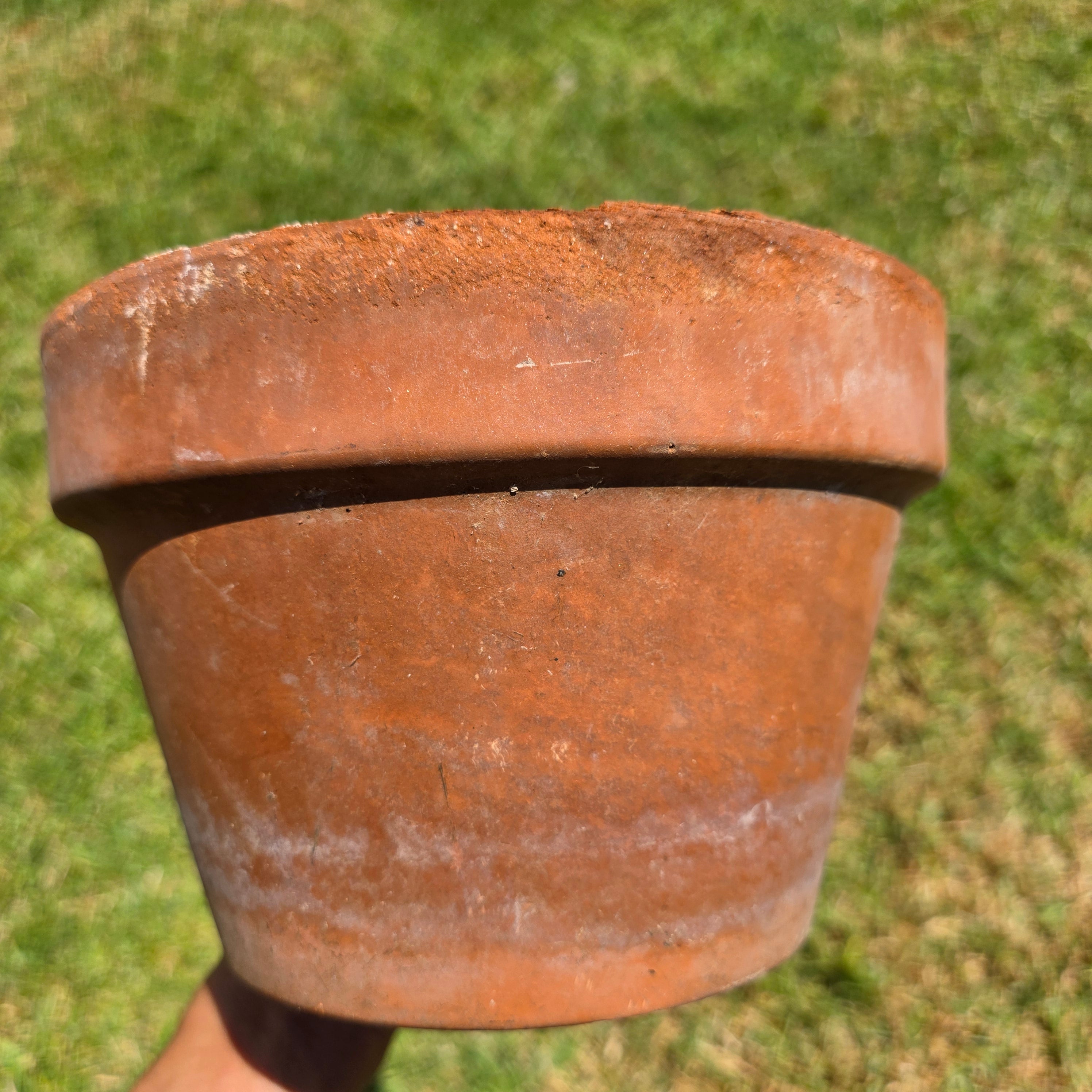 Vintage Terracotta Plant Pot 8.5" Clay Planter Flower Aged Patina Garden Rustic