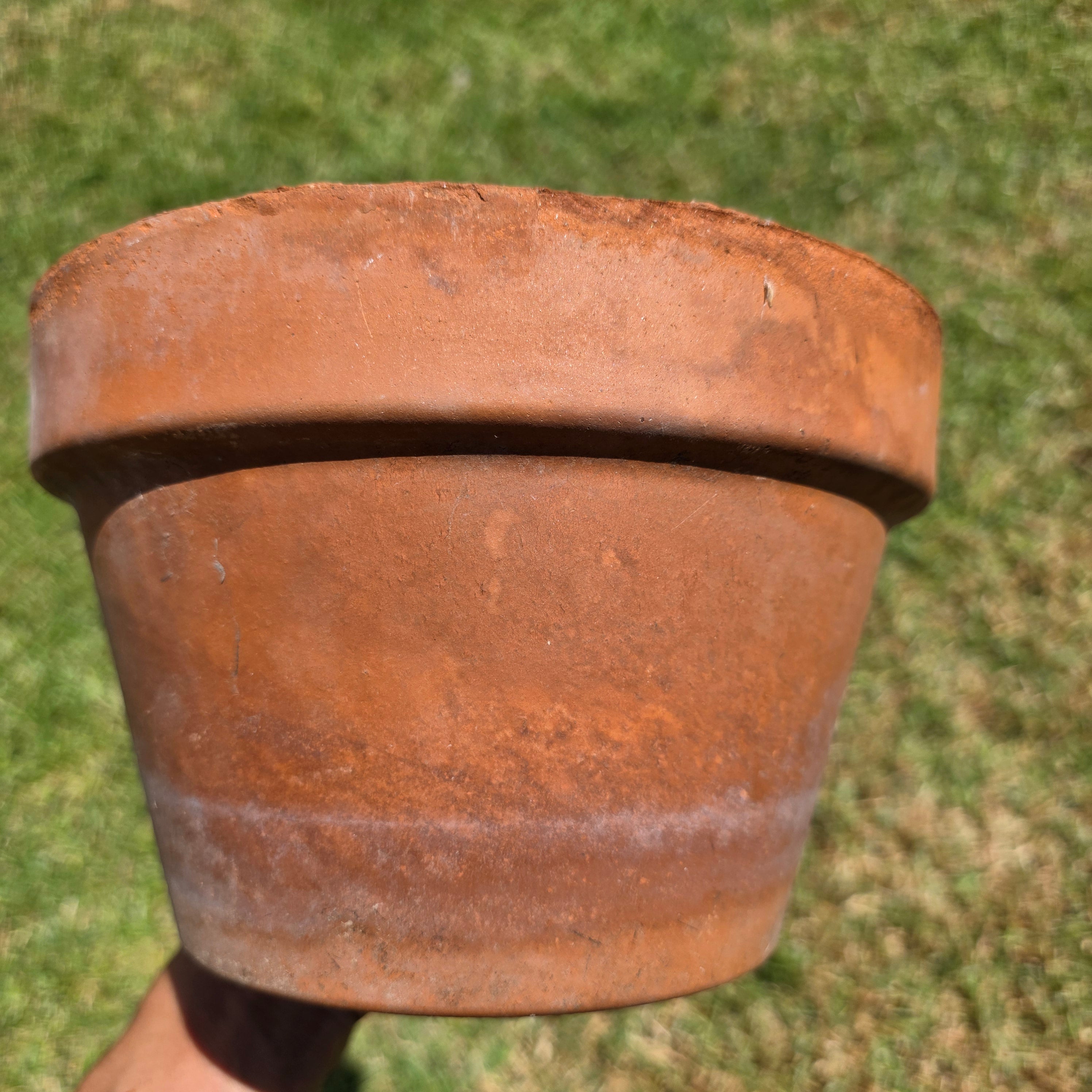 Vintage Terracotta Plant Pot 8.5" Clay Planter Flower Aged Patina Garden Rustic