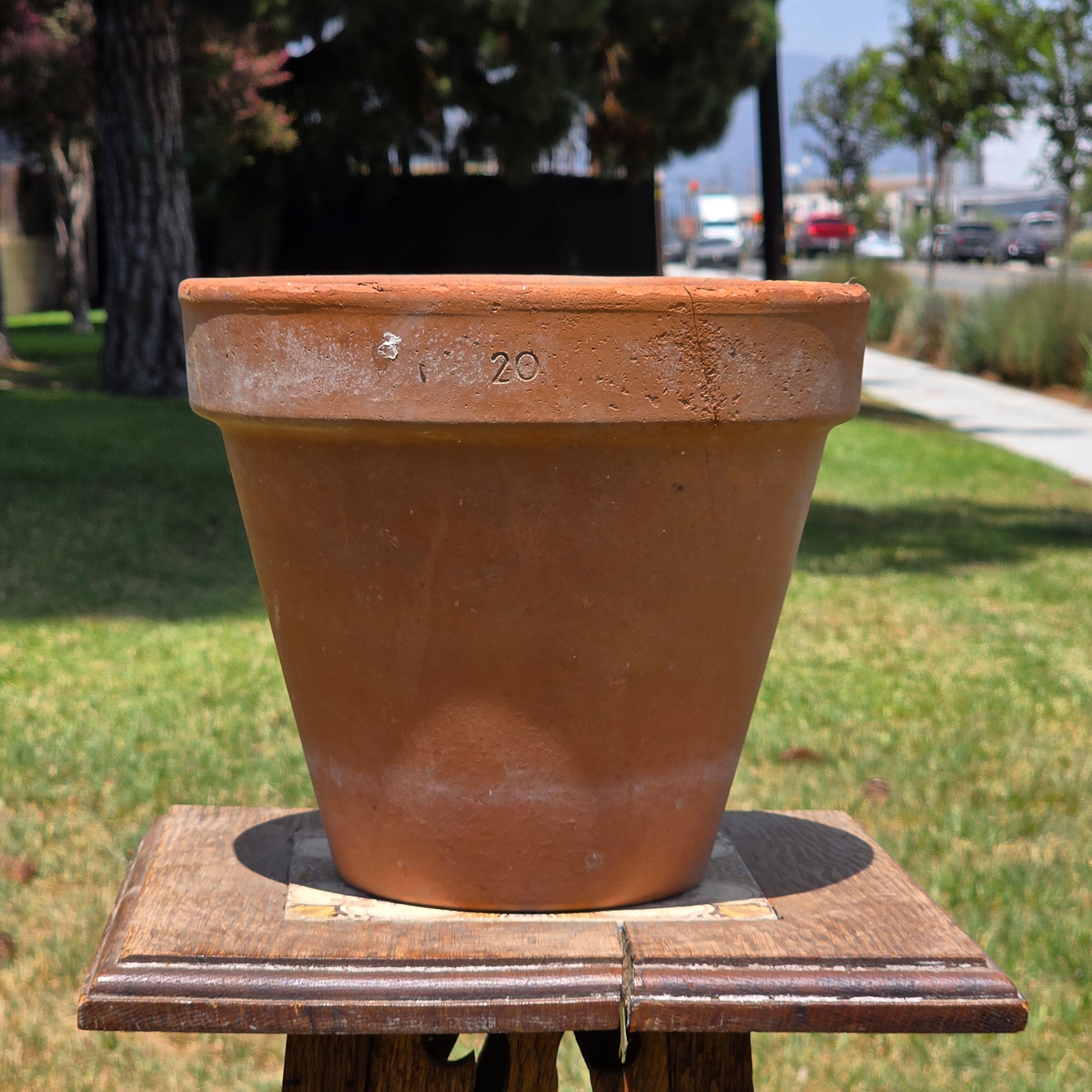 Vintage Italian Terracotta Planter Pot Clay Garden Rustic Patina 20cm 8.75"