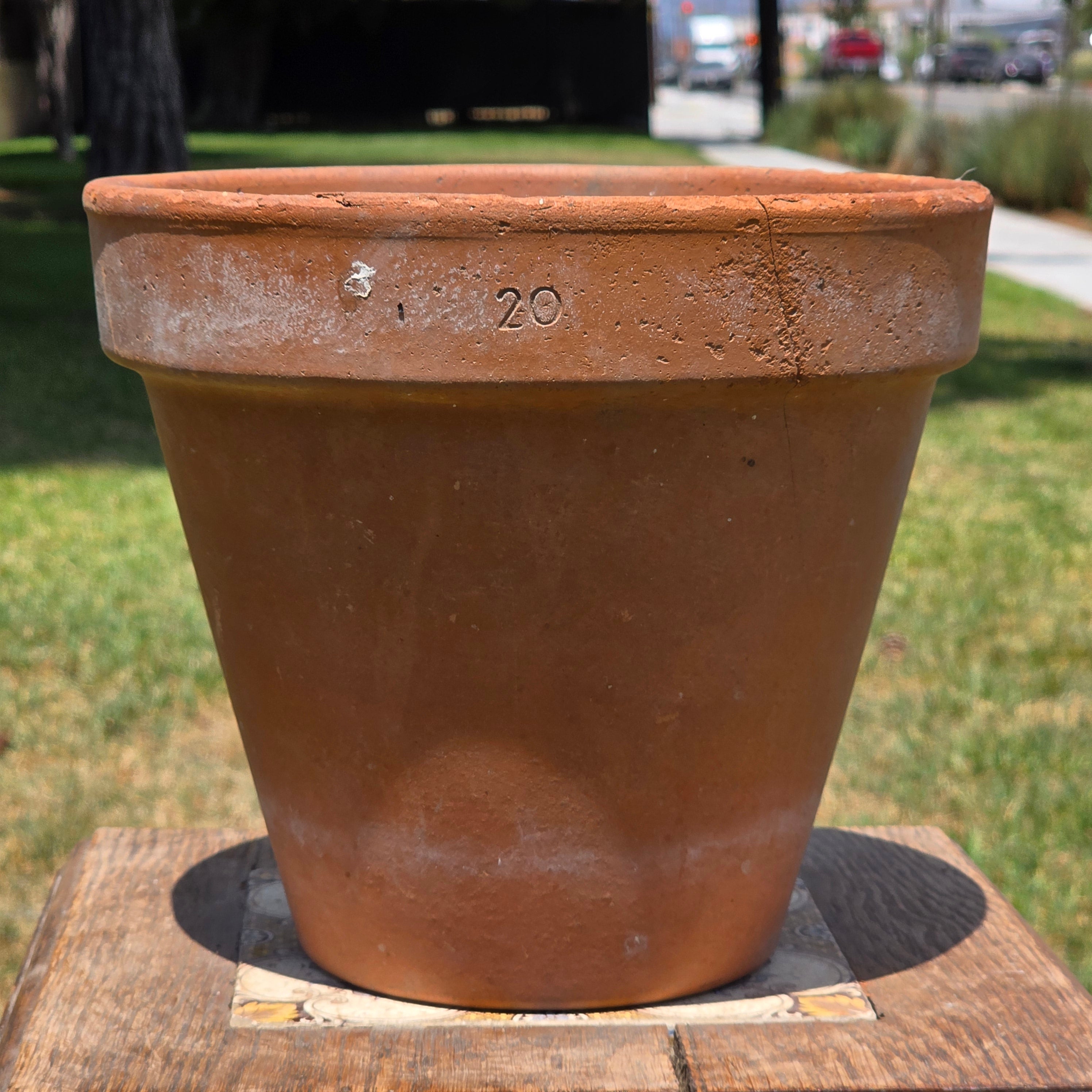 Vintage Italian Terracotta Planter Pot Clay Garden Rustic Patina 20cm 8.75"