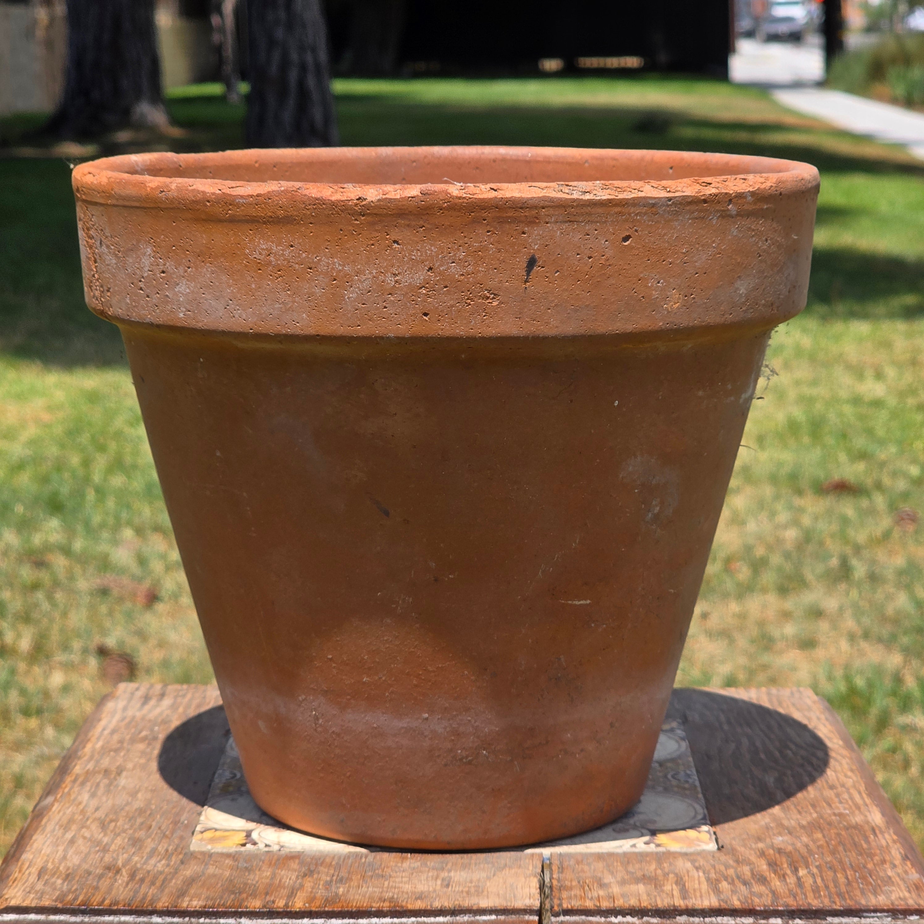 Vintage Italian Terracotta Planter Pot Clay Garden Rustic Patina 20cm 8.75"