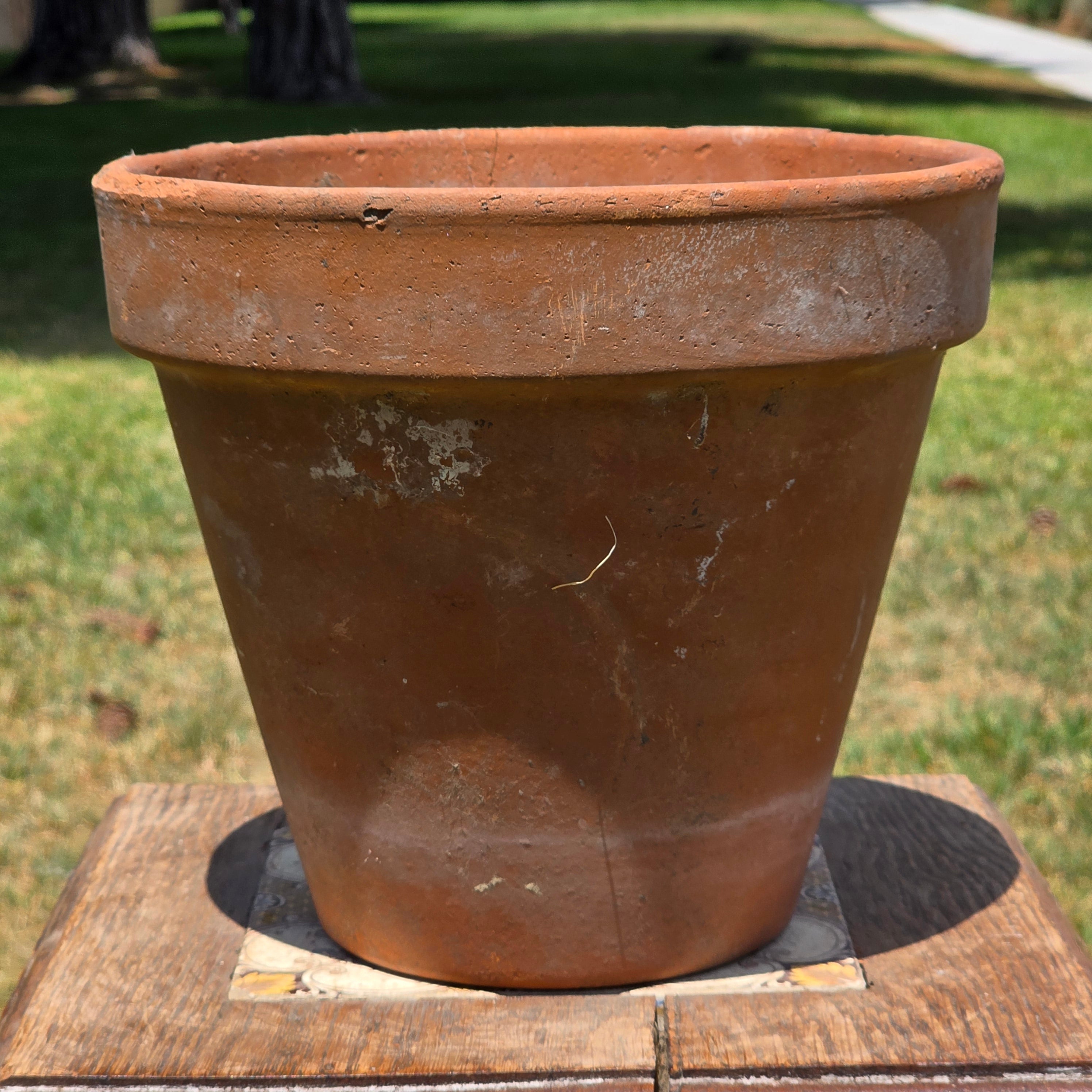 Vintage Italian Terracotta Planter Pot Clay Garden Rustic Patina 20cm 8.75"