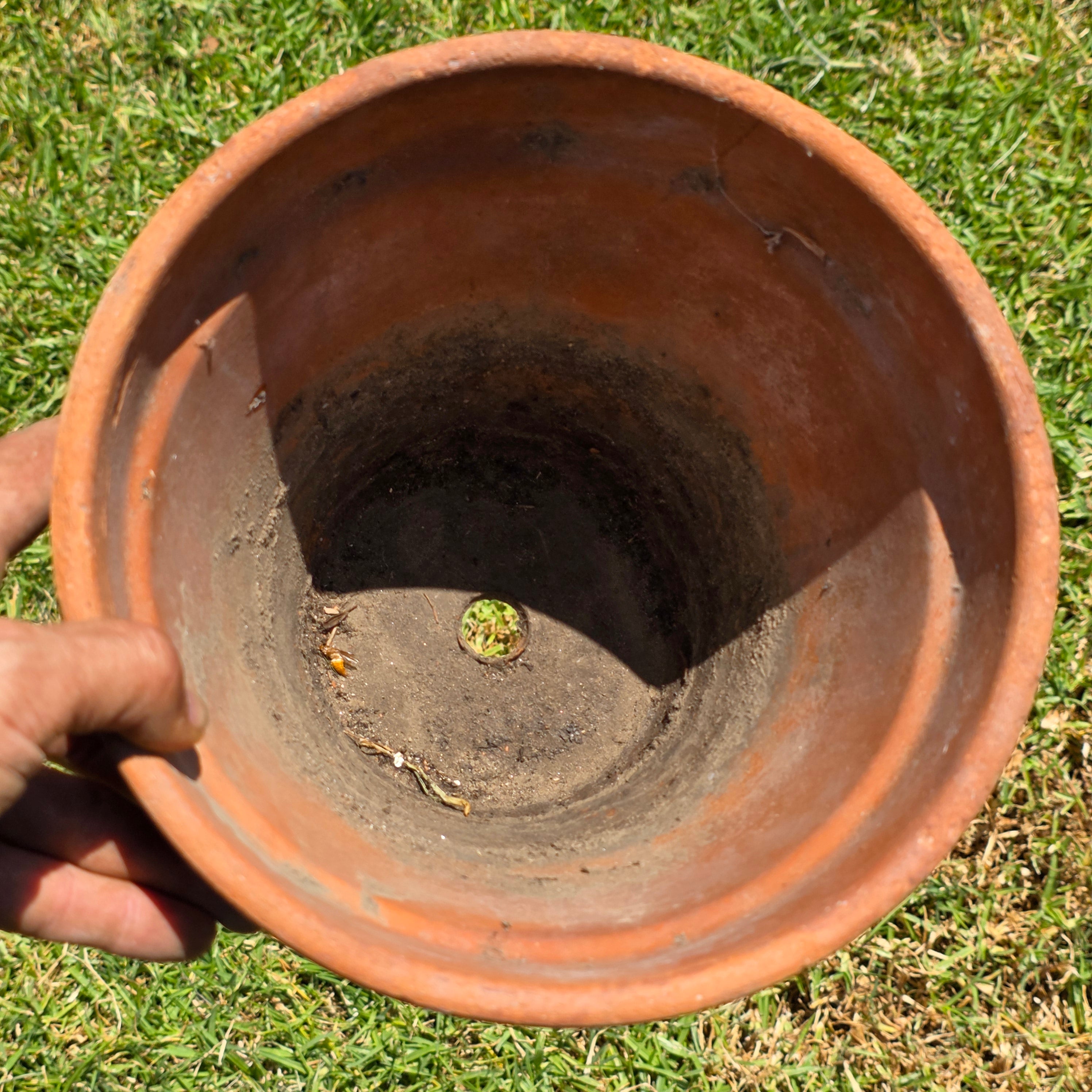 Vintage Italian Terracotta Planter Pot Clay Garden Rustic Patina 20cm 8.75"