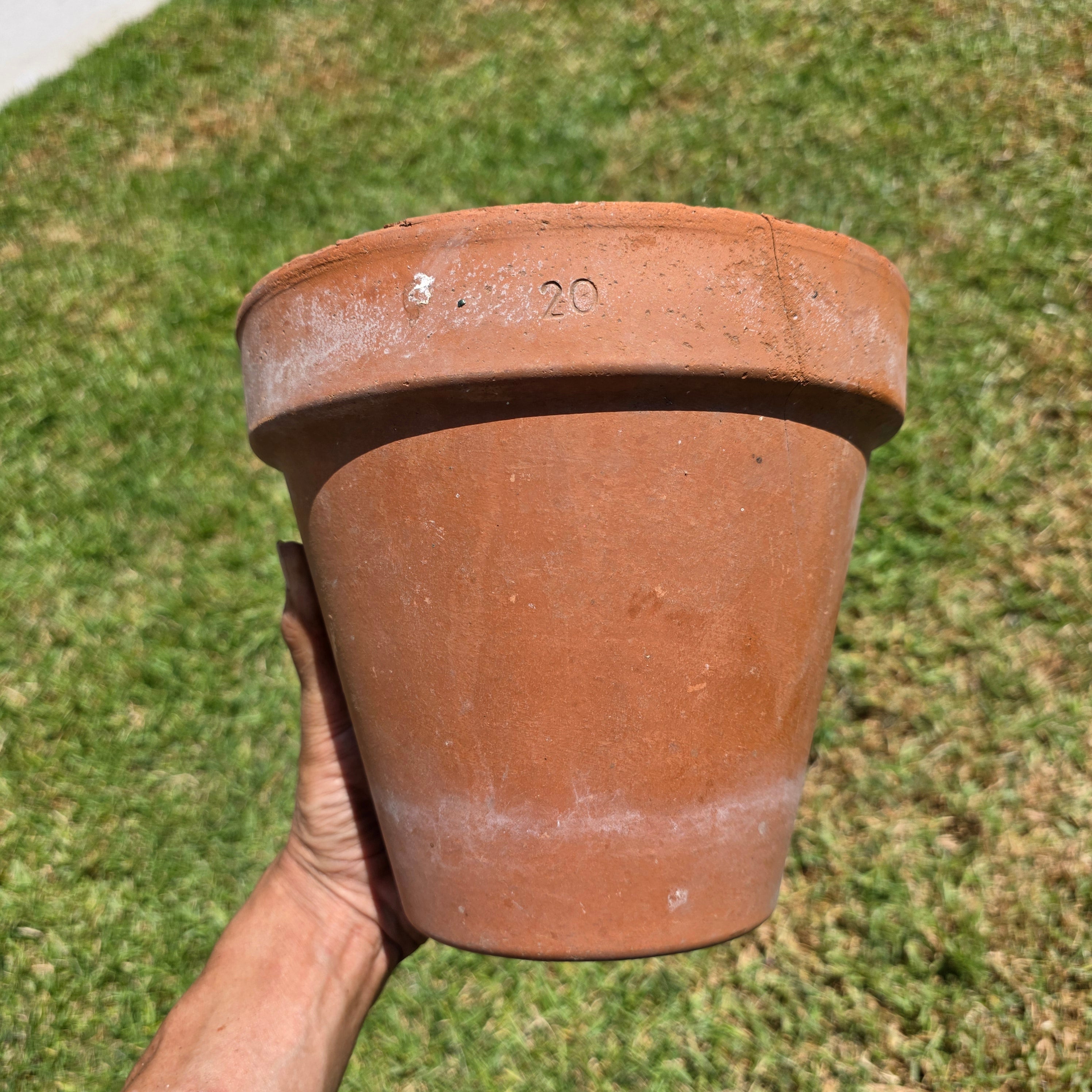 Vintage Italian Terracotta Planter Pot Clay Garden Rustic Patina 20cm 8.75"