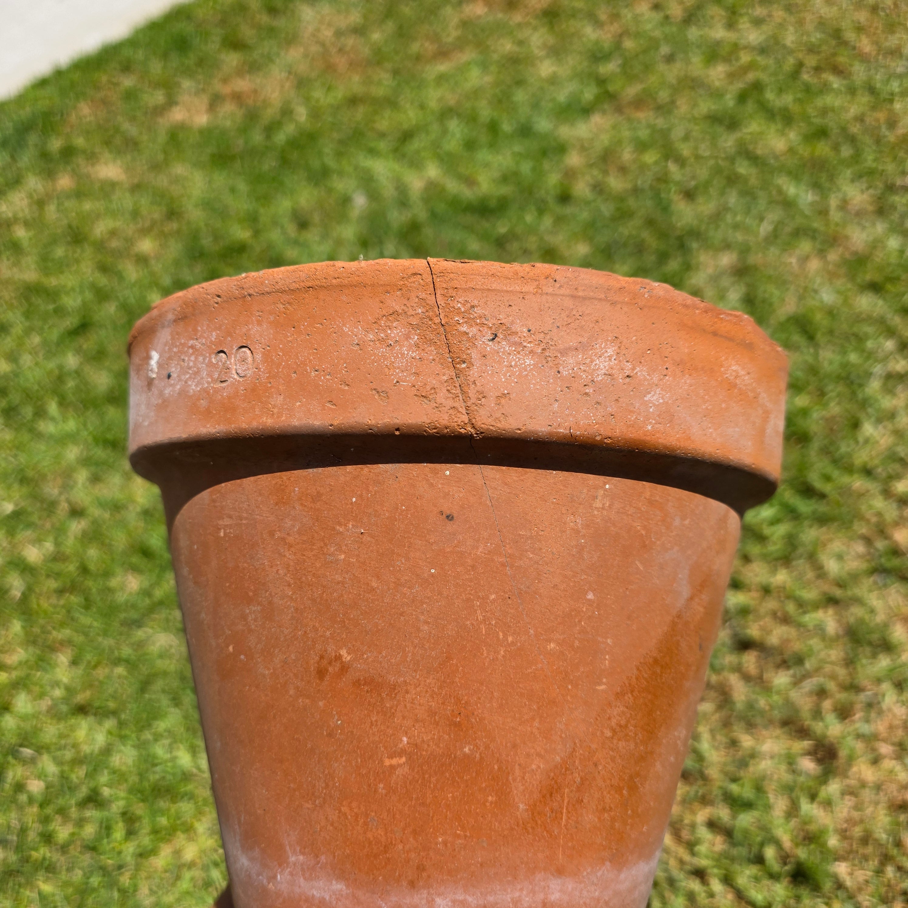 Vintage Italian Terracotta Planter Pot Clay Garden Rustic Patina 20cm 8.75"