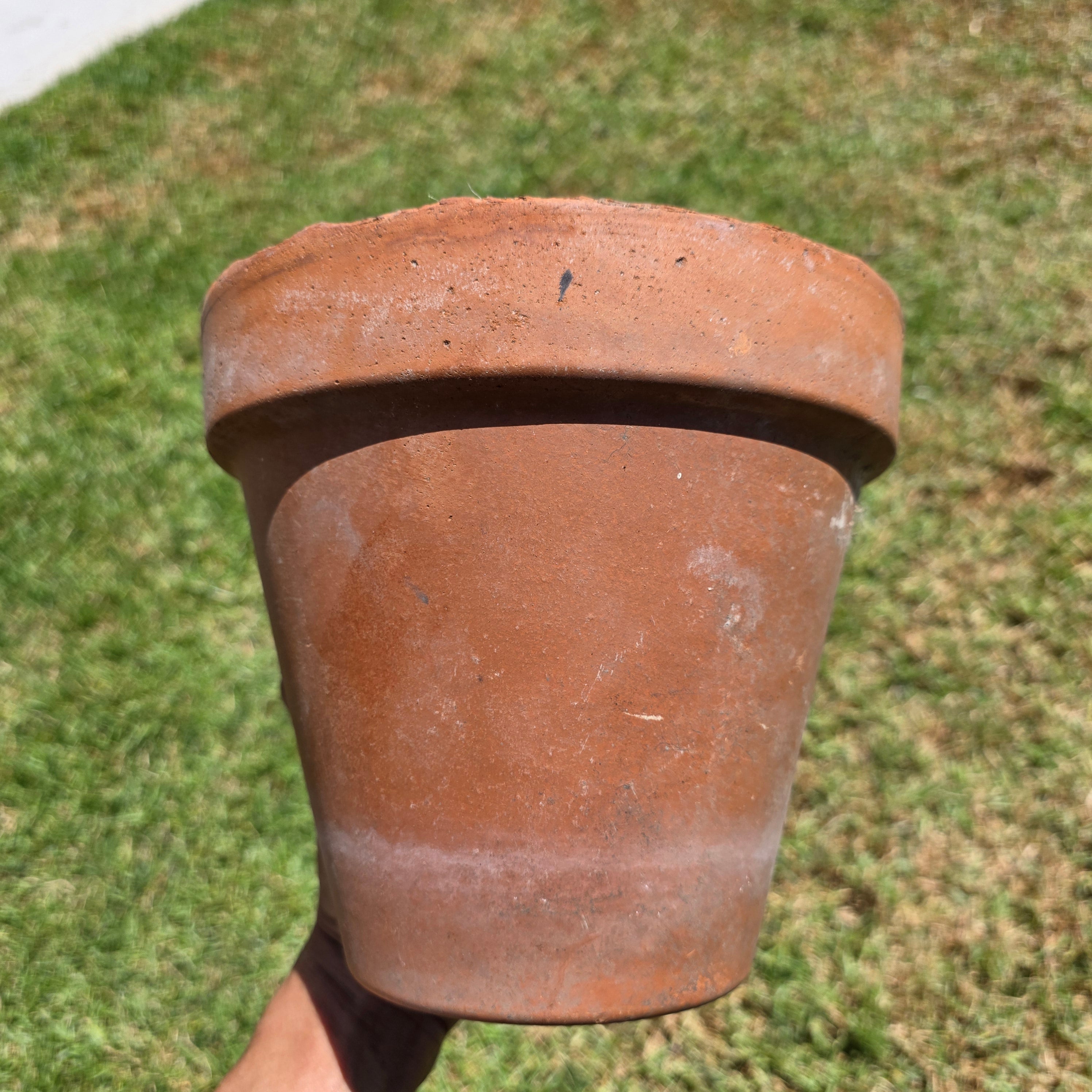 Vintage Italian Terracotta Planter Pot Clay Garden Rustic Patina 20cm 8.75"