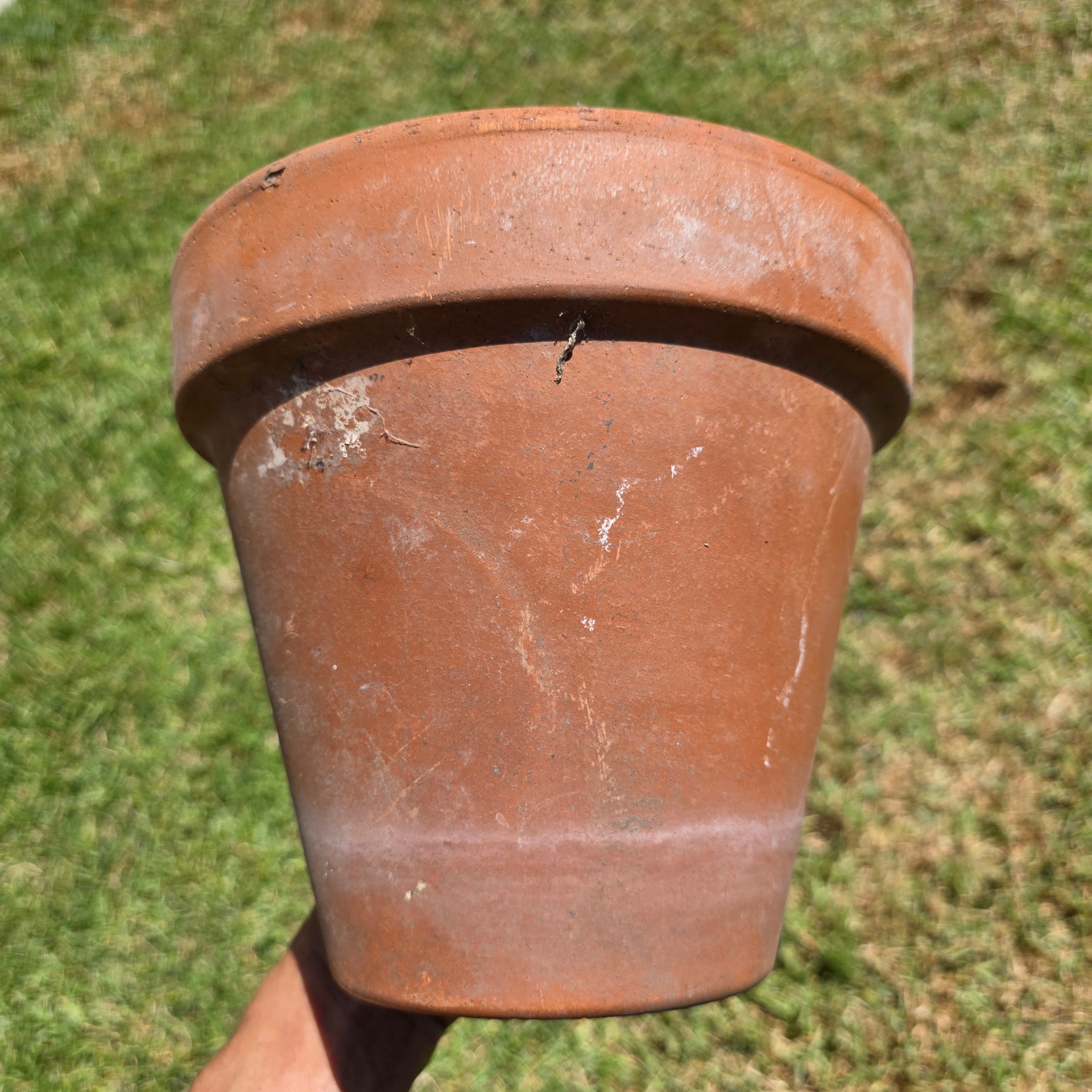 Vintage Italian Terracotta Planter Pot Clay Garden Rustic Patina 20cm 8.75"