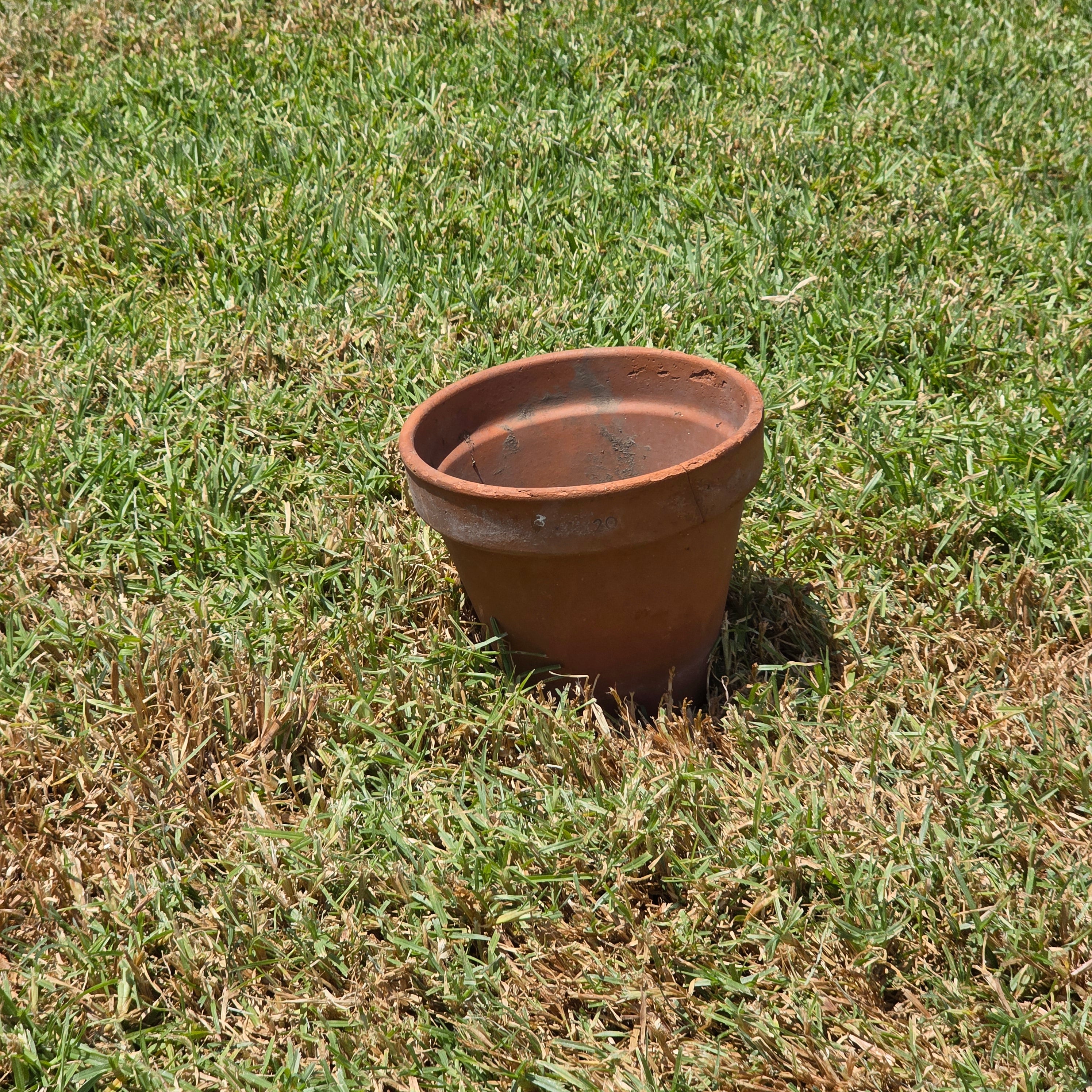 Vintage Italian Terracotta Planter Pot Clay Garden Rustic Patina 20cm 8.75"