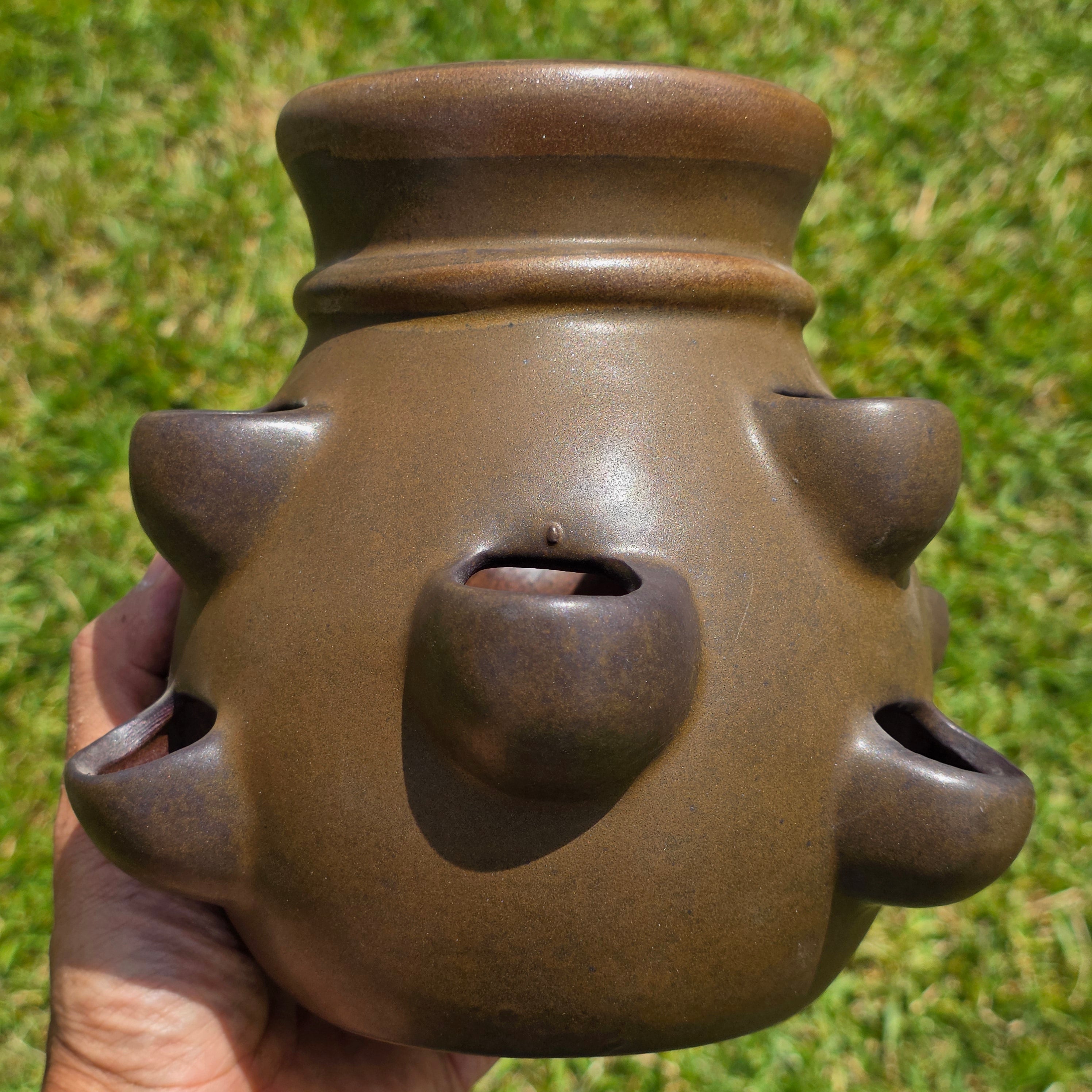Vintage SDW Stoneware Designs West California Strawberry Pot Herb Planter 7.5"