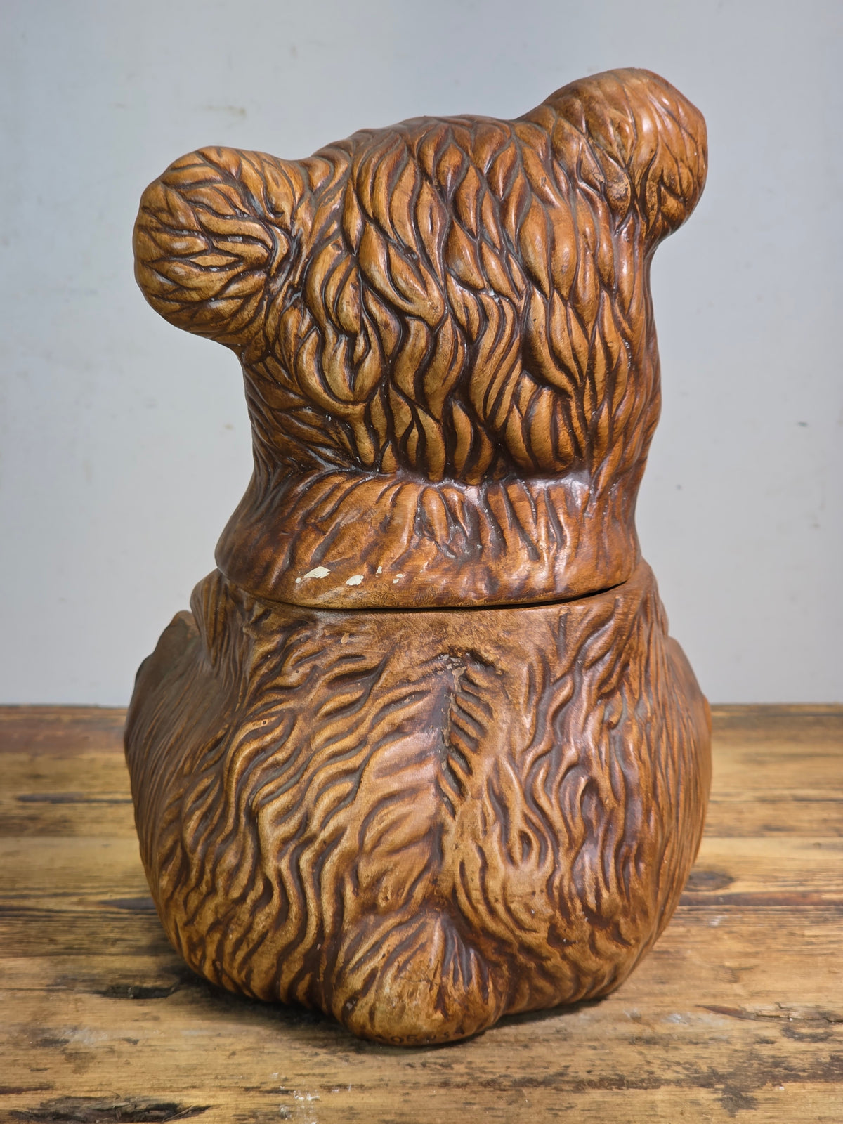 Vintage Gilner Pottery Brown Teddy Bear Cookie Jar 405 USA Ceramic Mid-Century