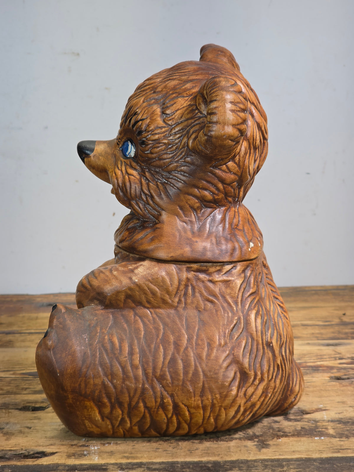 Vintage Gilner Pottery Brown Teddy Bear Cookie Jar 405 USA Ceramic Mid-Century