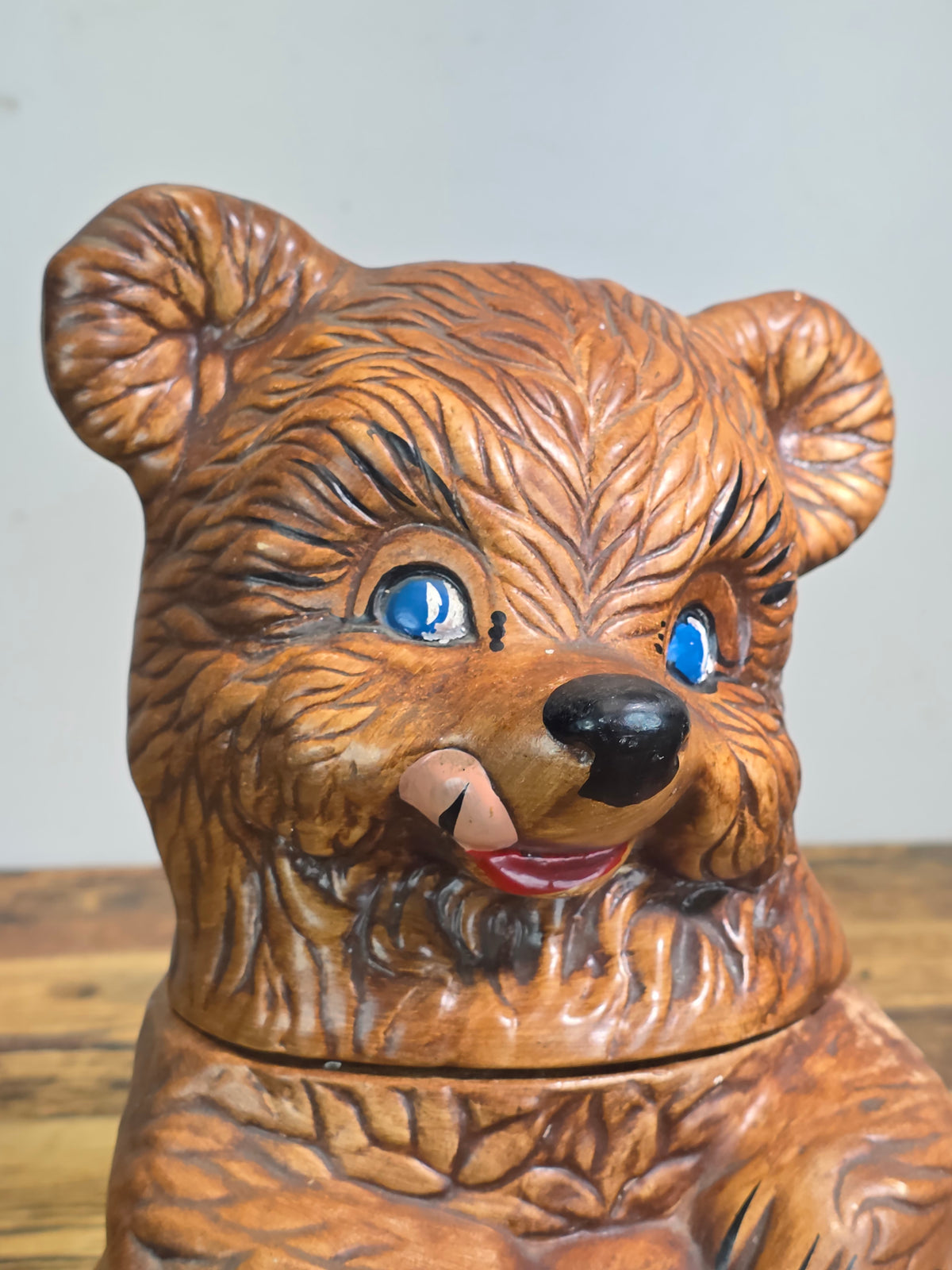 Vintage Gilner Pottery Brown Teddy Bear Cookie Jar 405 USA Ceramic Mid-Century