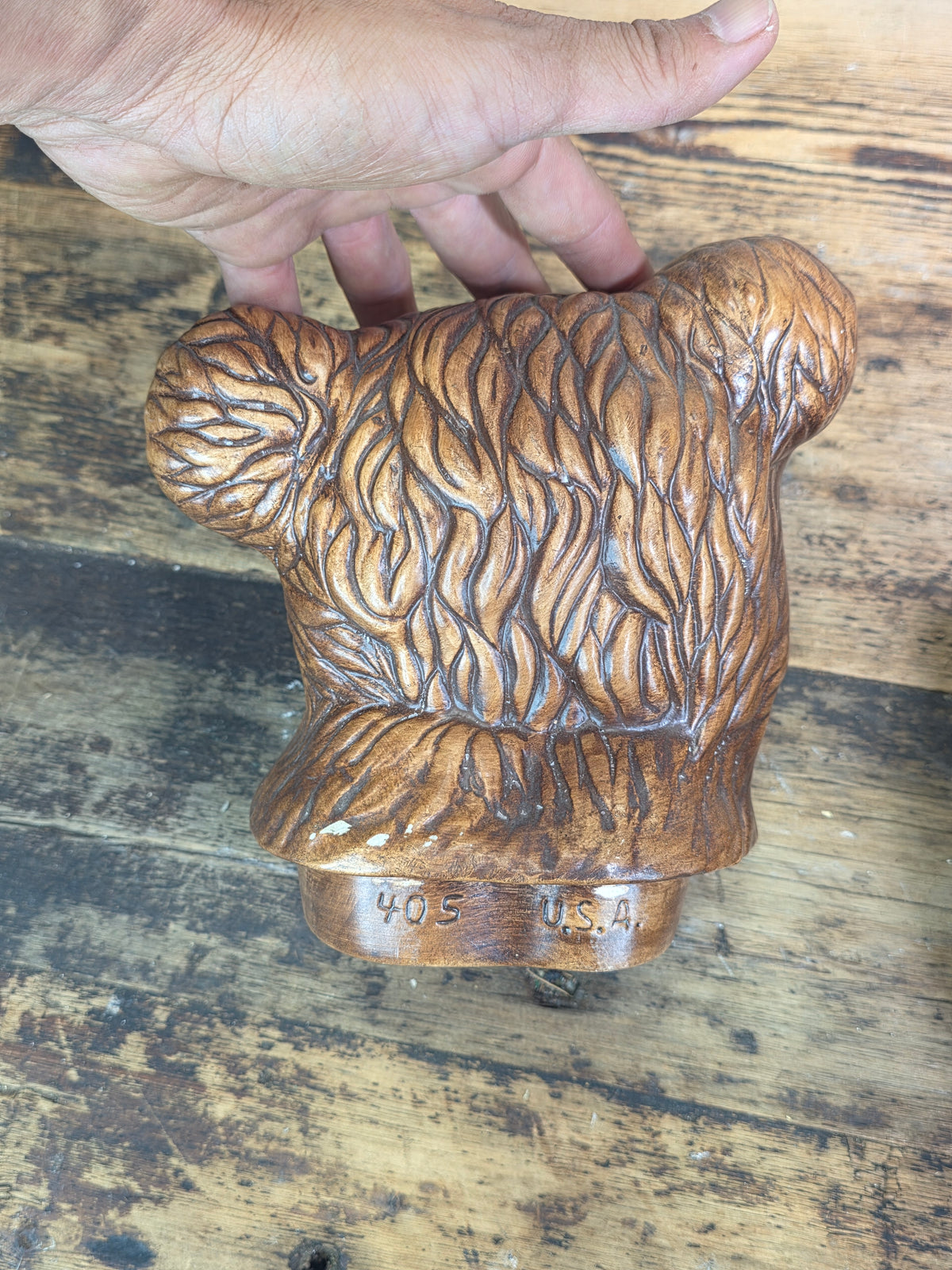Vintage Gilner Pottery Brown Teddy Bear Cookie Jar 405 USA Ceramic Mid-Century