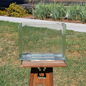 Vintage TLC Glass Developing Tank Heavy Scratches Terrarium Planter Vase 9"