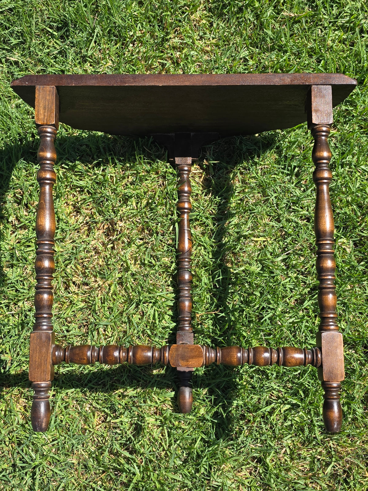 Vintage Demilune Console Table Mahogany Ribbon Stripe Half Moon Accent Side 24"