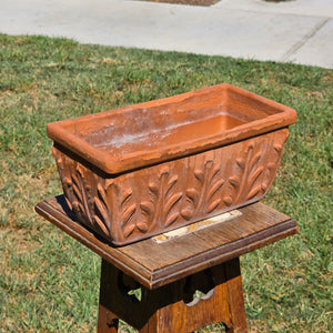 Vtg Deroma Terracotta Window Box Planter 13" Acanthus Leaf Italy Clay Pot Clay