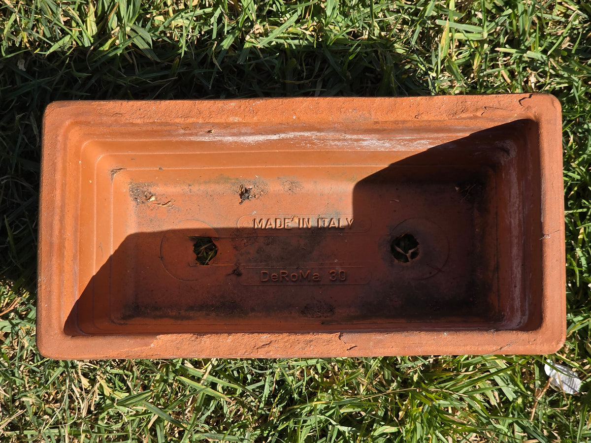 Vtg Deroma Terracotta Window Box Planter 13" Acanthus Leaf Italy Clay Pot Clay