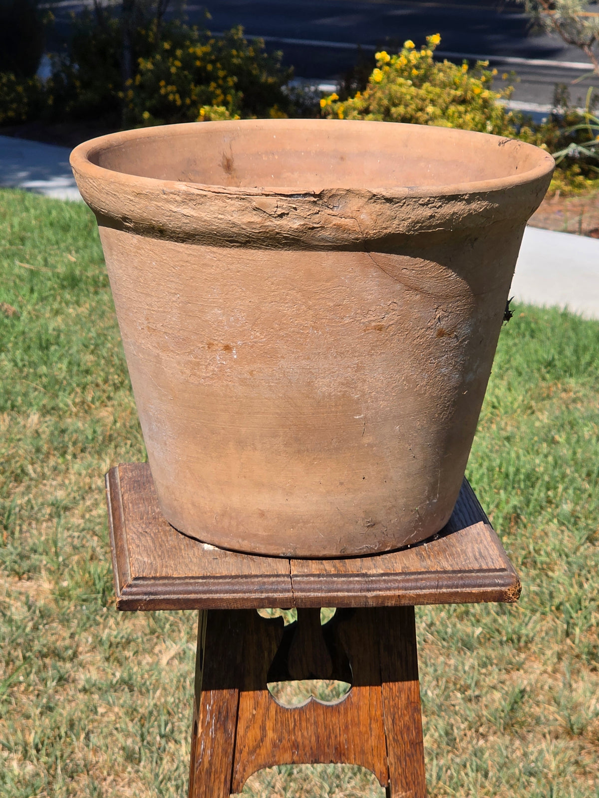 Vintage US Pottery Terracotta Planter Clay Pot 12" Made in USA Mid Century