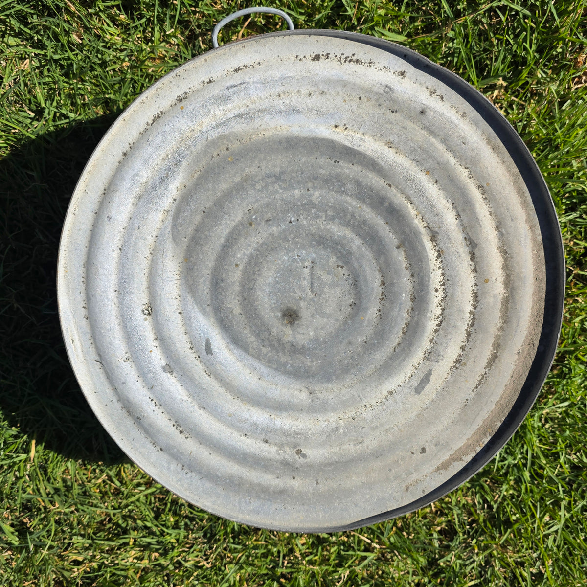 VTG Galvanized Wash Tub Round Metal Bucket 20" Farmhouse Planter Drink Cooler