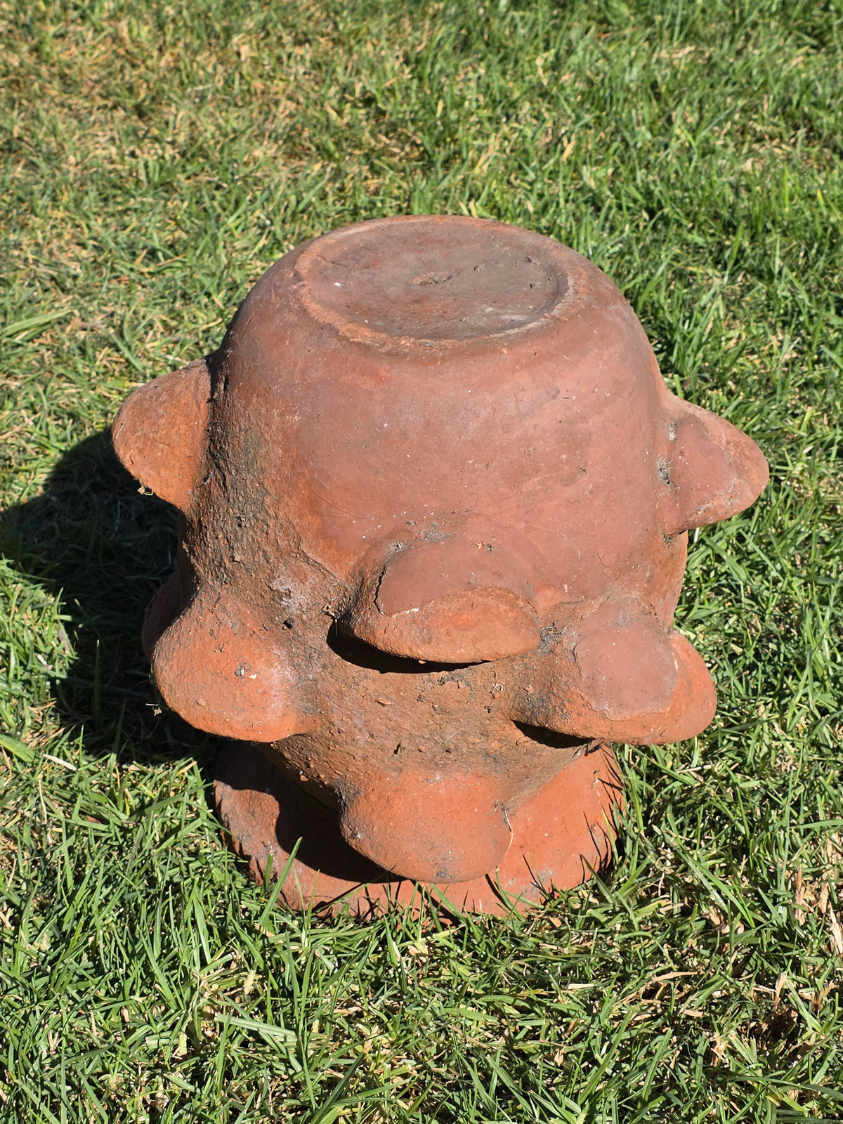 Vintage Terracotta Strawberry Planter Pot 12 Pocket Large Rustic Clay Jar 17"