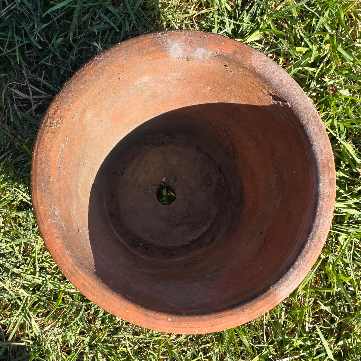 Vintage Mexican Terracotta Planter Pot Rustic Clay Flower Sun 10" Garden Mexico