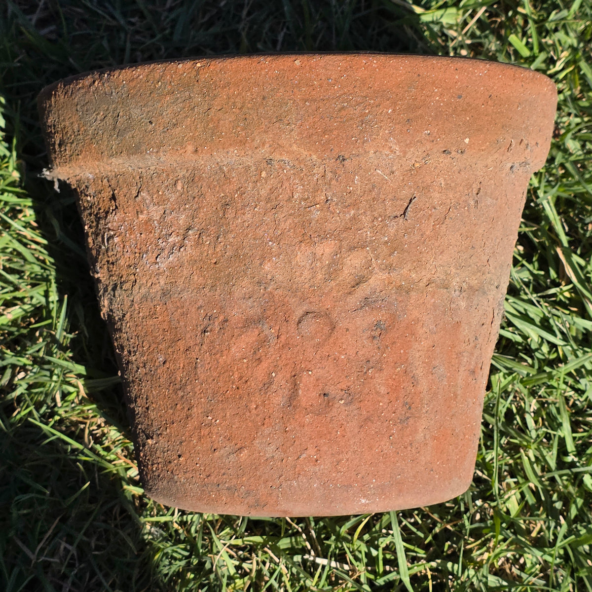 Vintage Mexican Terracotta Planter Pot Rustic Clay Flower Sun 10" Garden Mexico