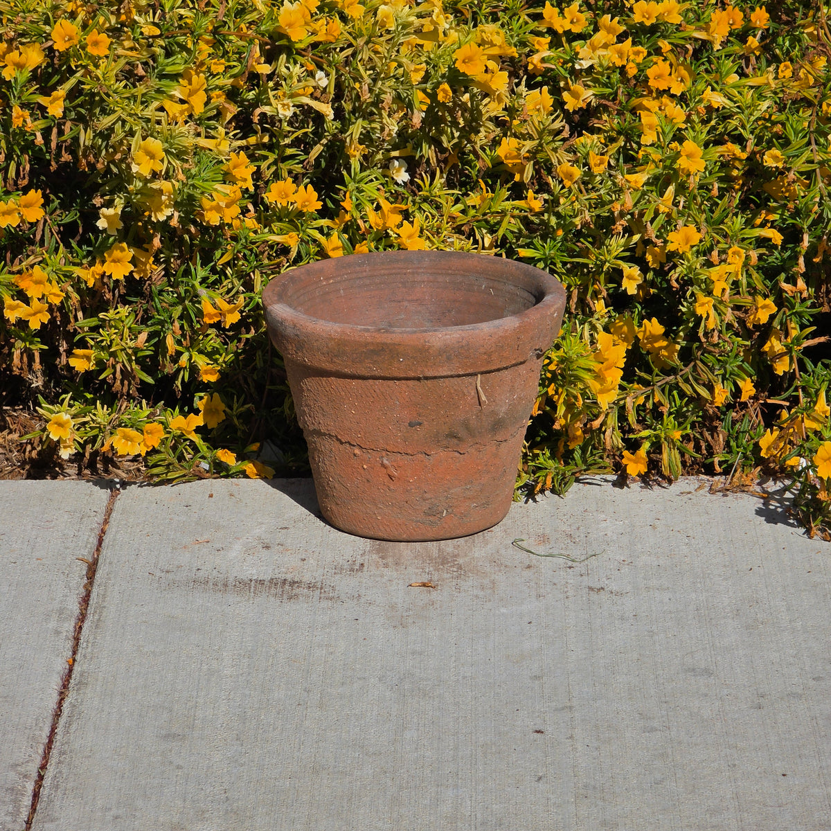 Vintage Mexican Terracotta Planter Pot Rustic Clay Flower Sun 10" Garden Mexico