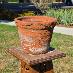 Vintage Mexican Terracotta Planter Pot Rustic Clay Flower Sun 10" Garden Mexico (Copy)