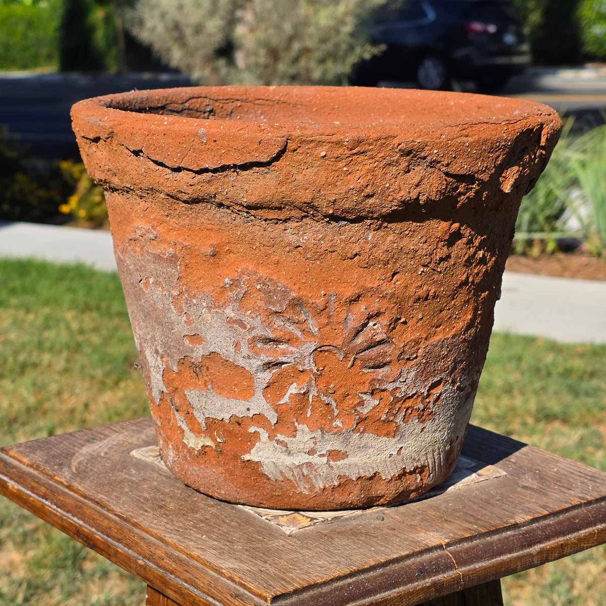 Vintage Mexican Terracotta Planter Pot Rustic Clay Flower Sun 10" Garden Mexico (Copy)