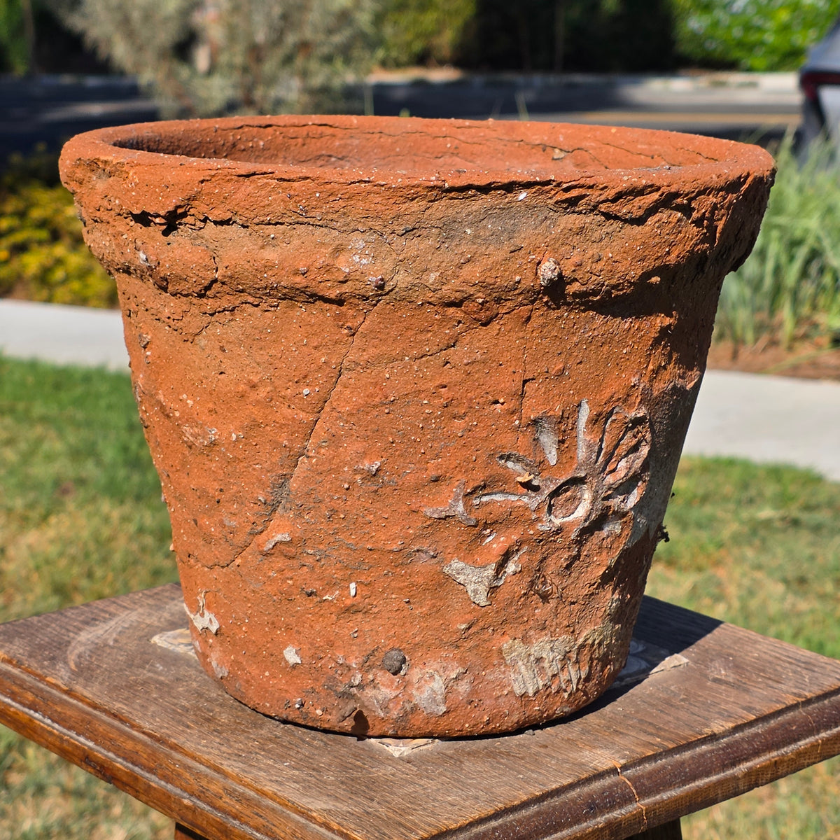 Vintage Mexican Terracotta Planter Pot Rustic Clay Flower Sun 10" Garden Mexico (Copy)