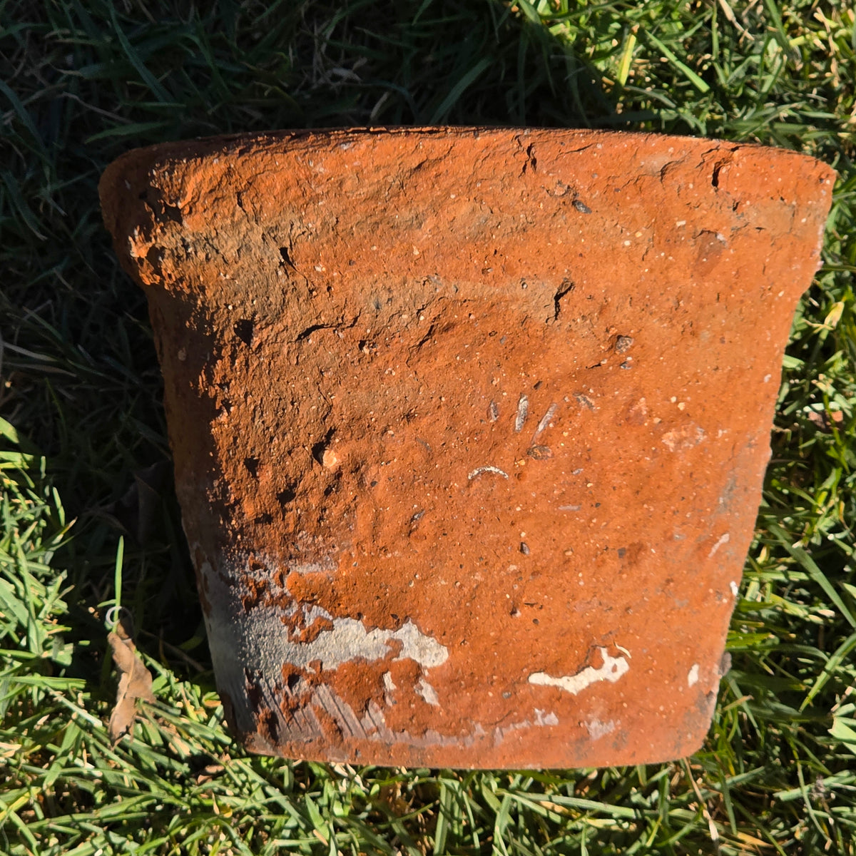 Vintage Mexican Terracotta Planter Pot Rustic Clay Flower Sun 10" Garden Mexico (Copy)