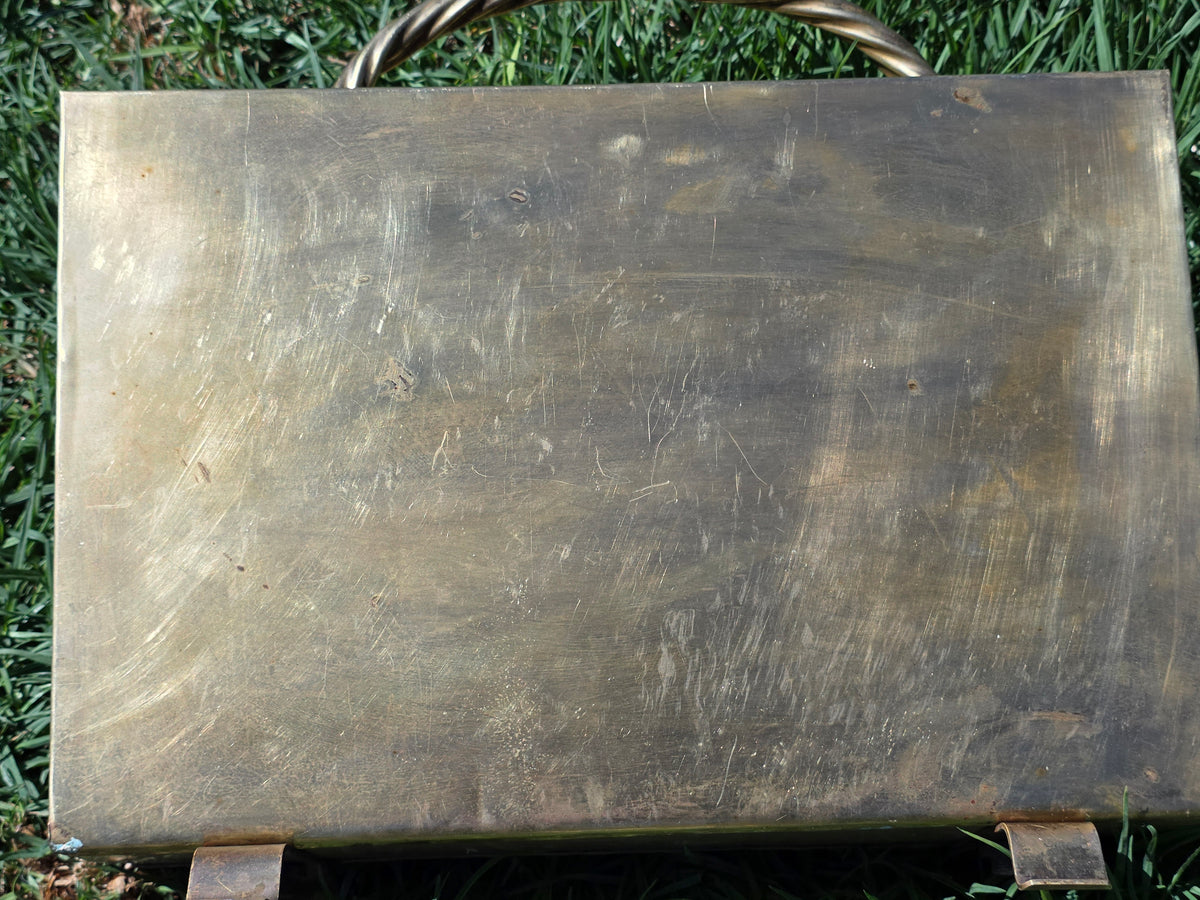 Vintage Peerage Brass Magazine Rack Holder Neoclassical Rope Tassel English 1940