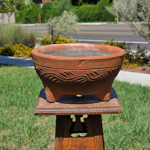 Vintage Terracotta Tripod Planter 12" 3 Legged Clay Pot Succulent Bonsai Bowl