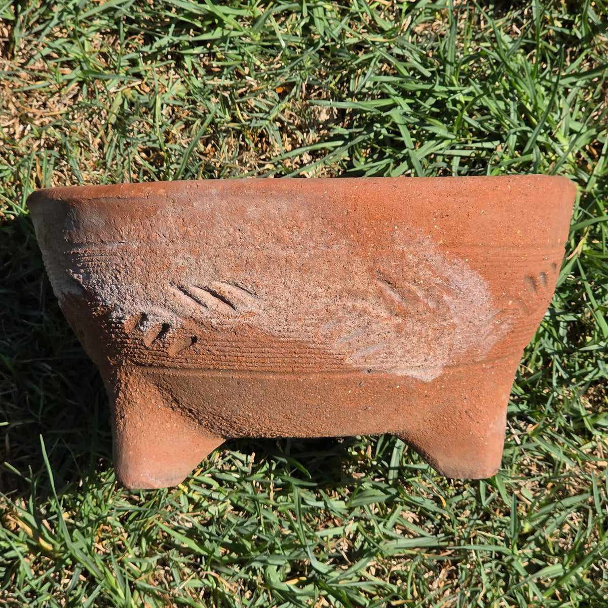 Vintage Terracotta Tripod Planter 12" 3 Legged Clay Pot Succulent Bonsai Bowl