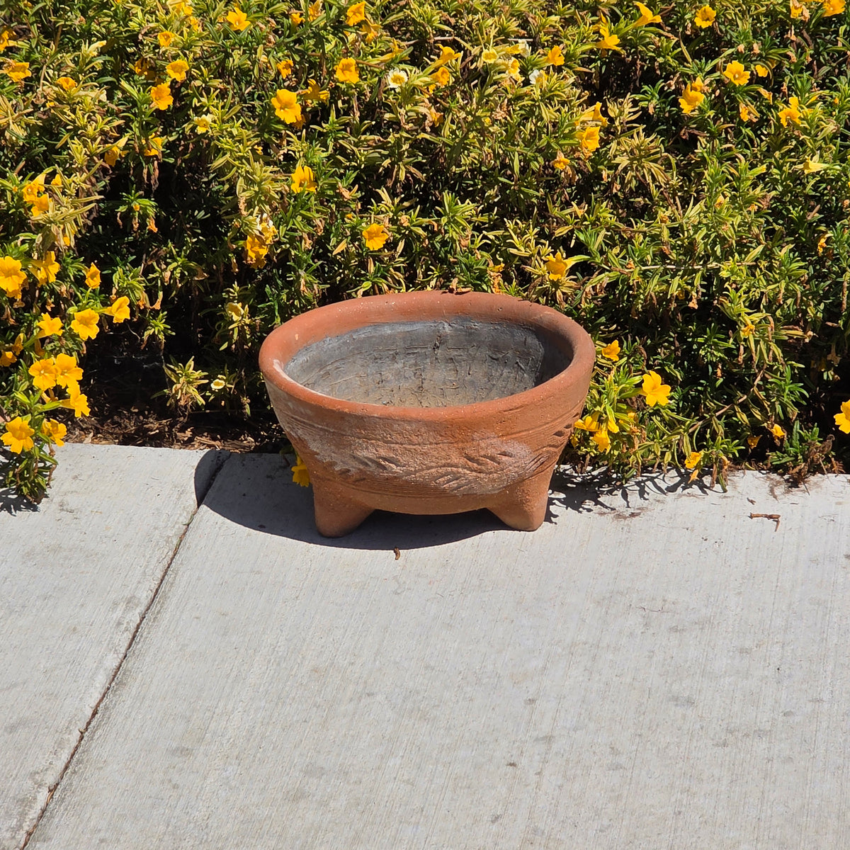 Vintage Terracotta Tripod Planter 12" 3 Legged Clay Pot Succulent Bonsai Bowl