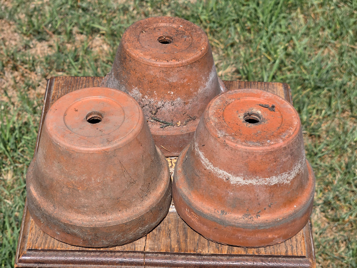 Vintage Deroma Italy Terracotta Planter Pots Lot 3 Clay Flower Garden 5.5"