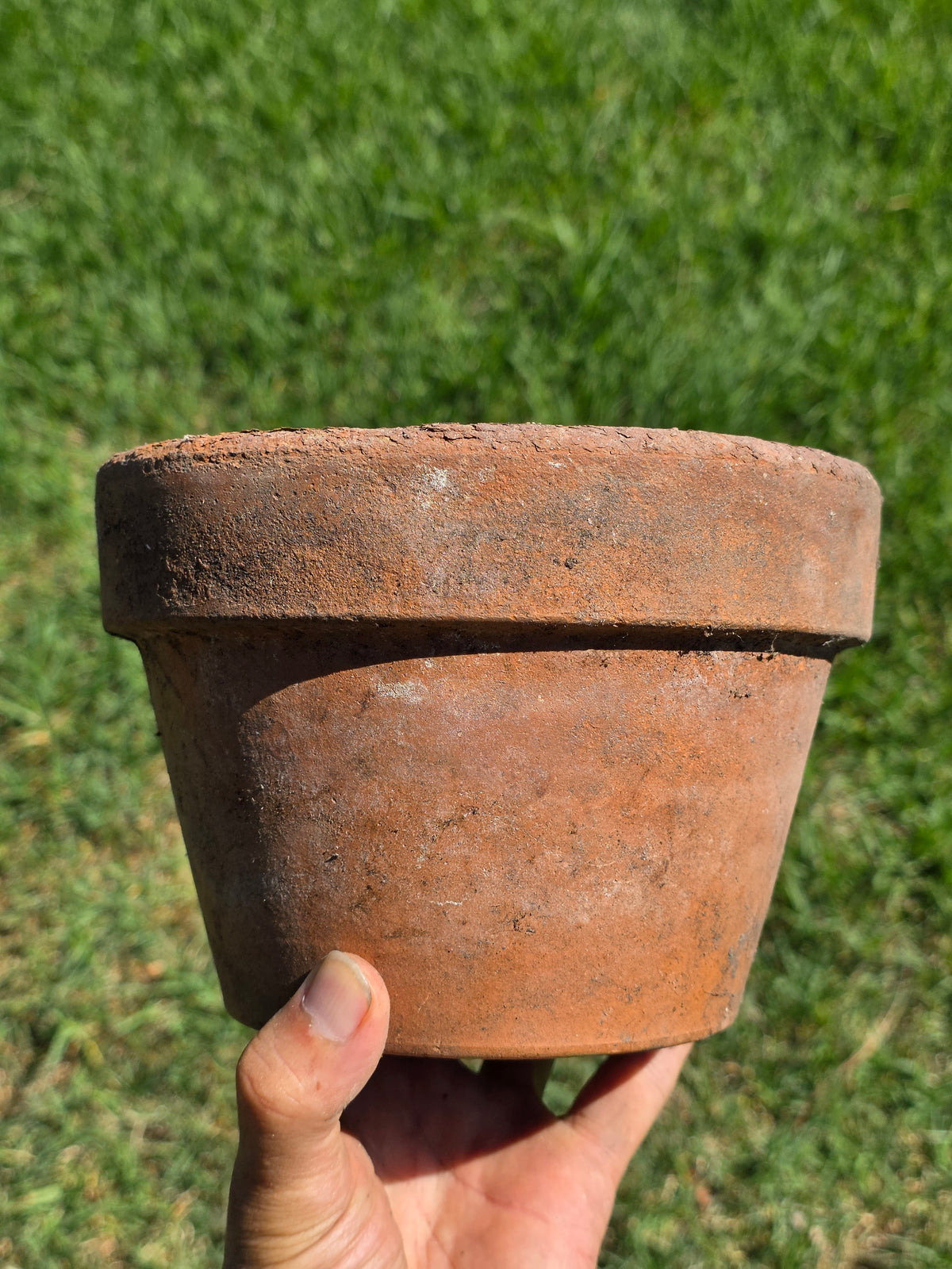 Vintage Deroma Italy Terracotta Planter Pots Lot 2 Clay Flower Garden 7" Patina