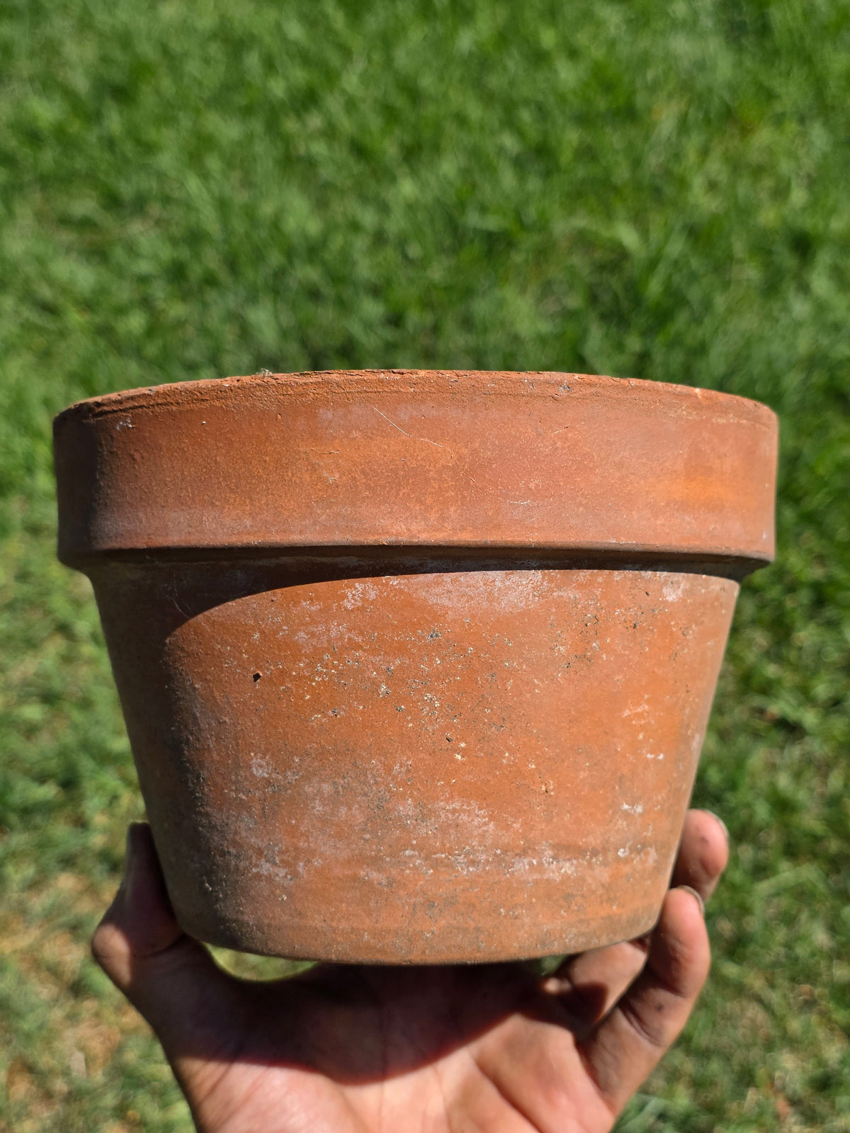 Vintage Deroma Italy Terracotta Planter Pots Lot 2 Clay Flower Garden 7" Patina