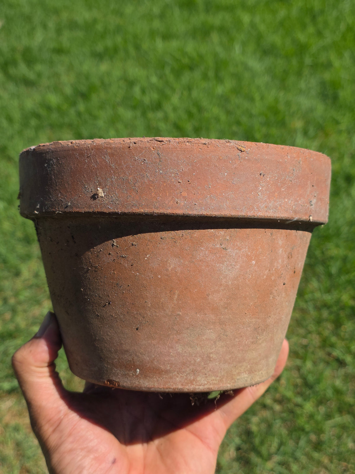 Vintage Deroma Italy Terracotta Planter Pots Lot 3 Clay Garden 7" Cracked