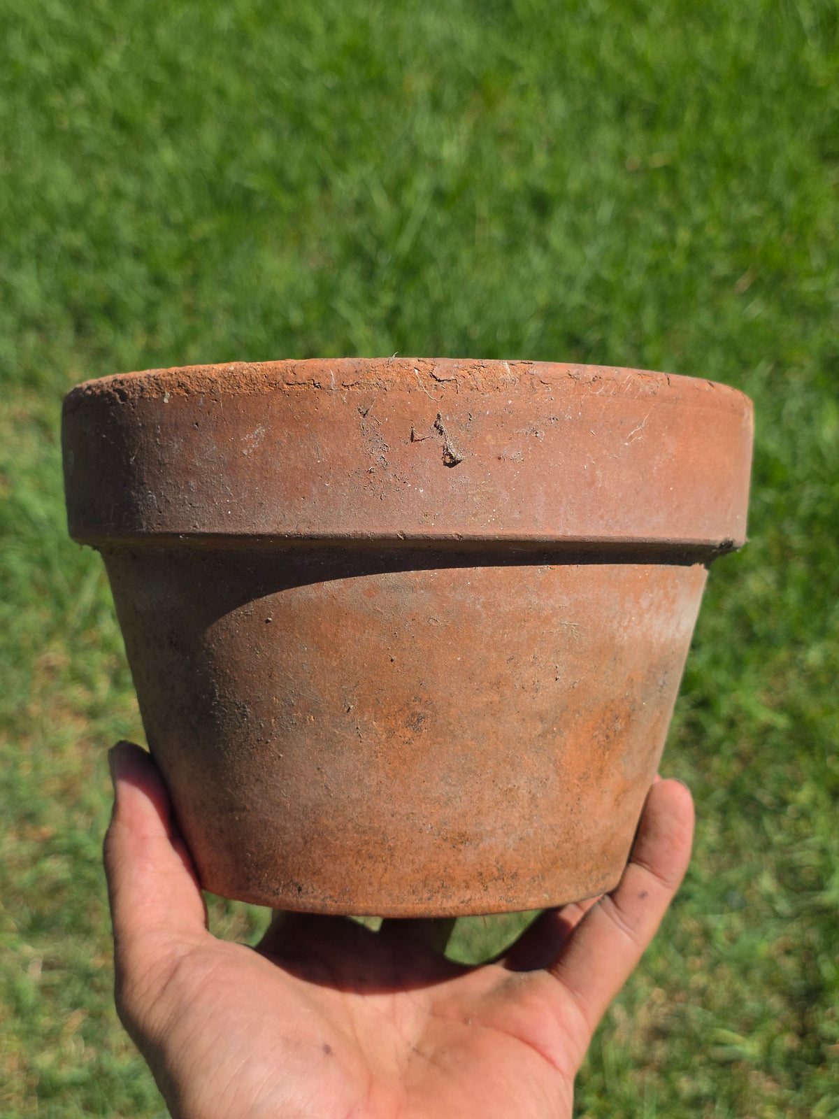 Vintage Deroma Italy Terracotta Planter Pots Lot 3 Clay Garden 7" Cracked