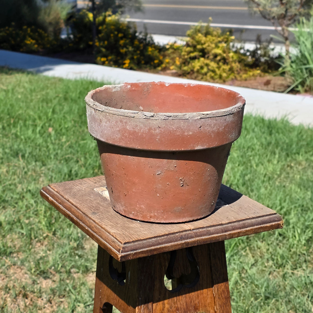 Vintage Terracotta Flower Pot 8.75" Clay Planter Tuscan Garden Aged Patina