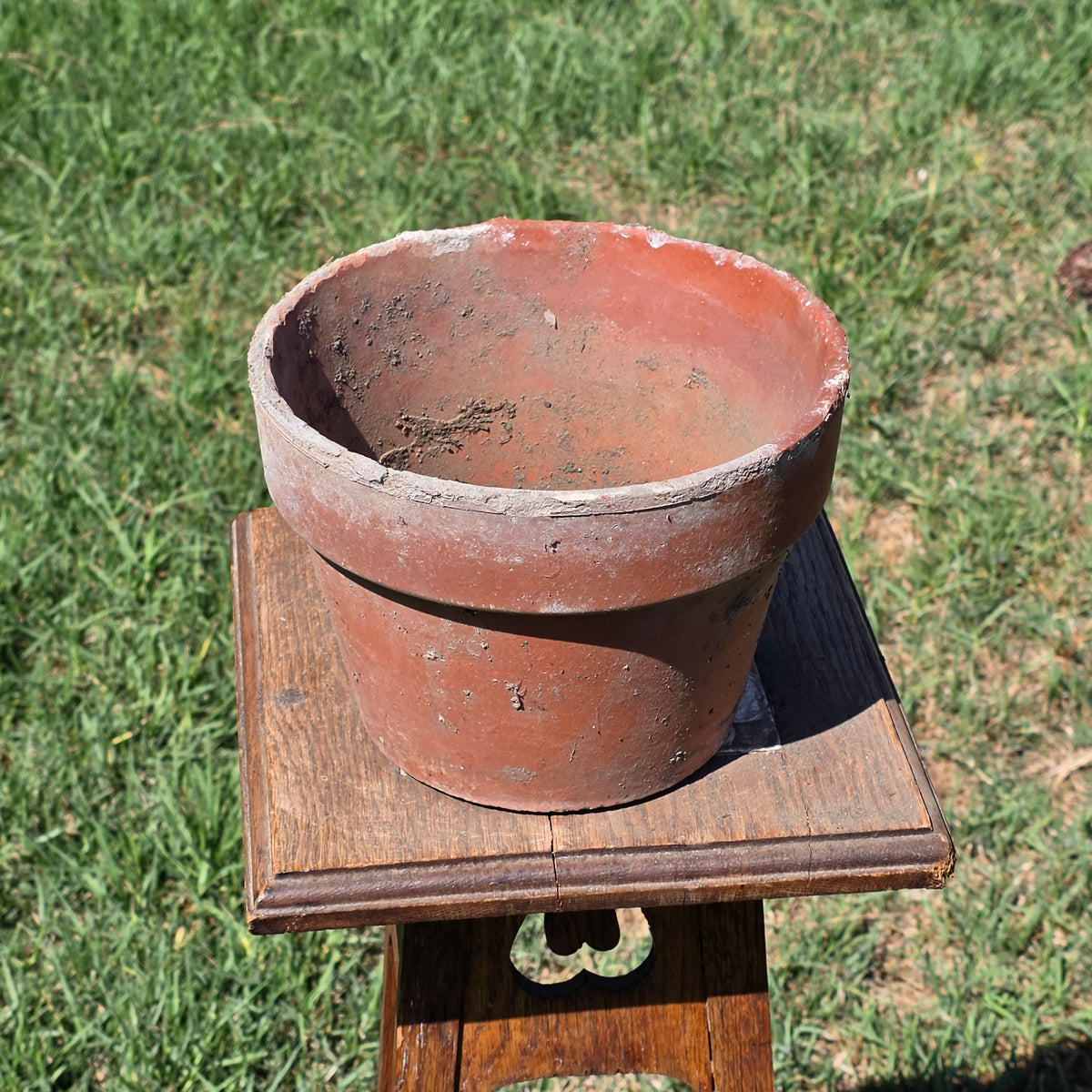 Vintage Terracotta Flower Pot 8.75" Clay Planter Tuscan Garden Aged Patina