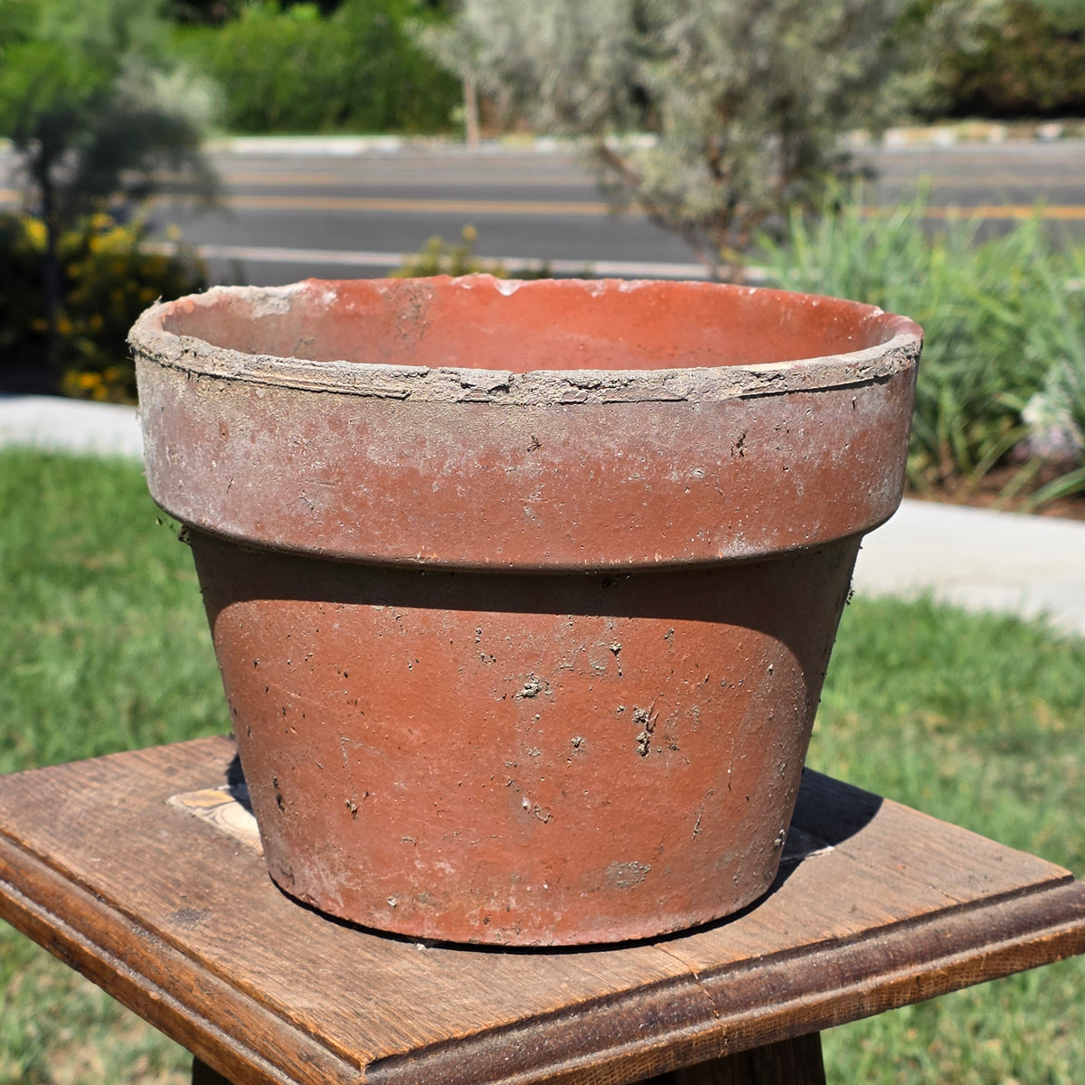 Vintage Terracotta Flower Pot 8.75" Clay Planter Tuscan Garden Aged Patina