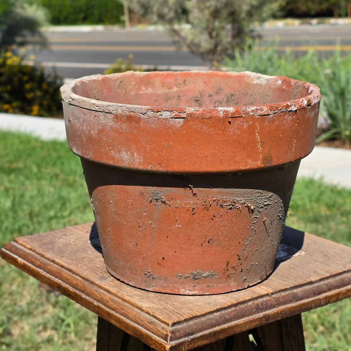 Vintage Terracotta Flower Pot 8.75" Clay Planter Tuscan Garden Aged Patina