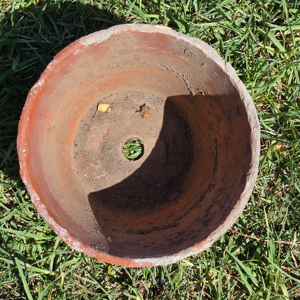 Vintage Terracotta Flower Pot 8.75" Clay Planter Tuscan Garden Aged Patina
