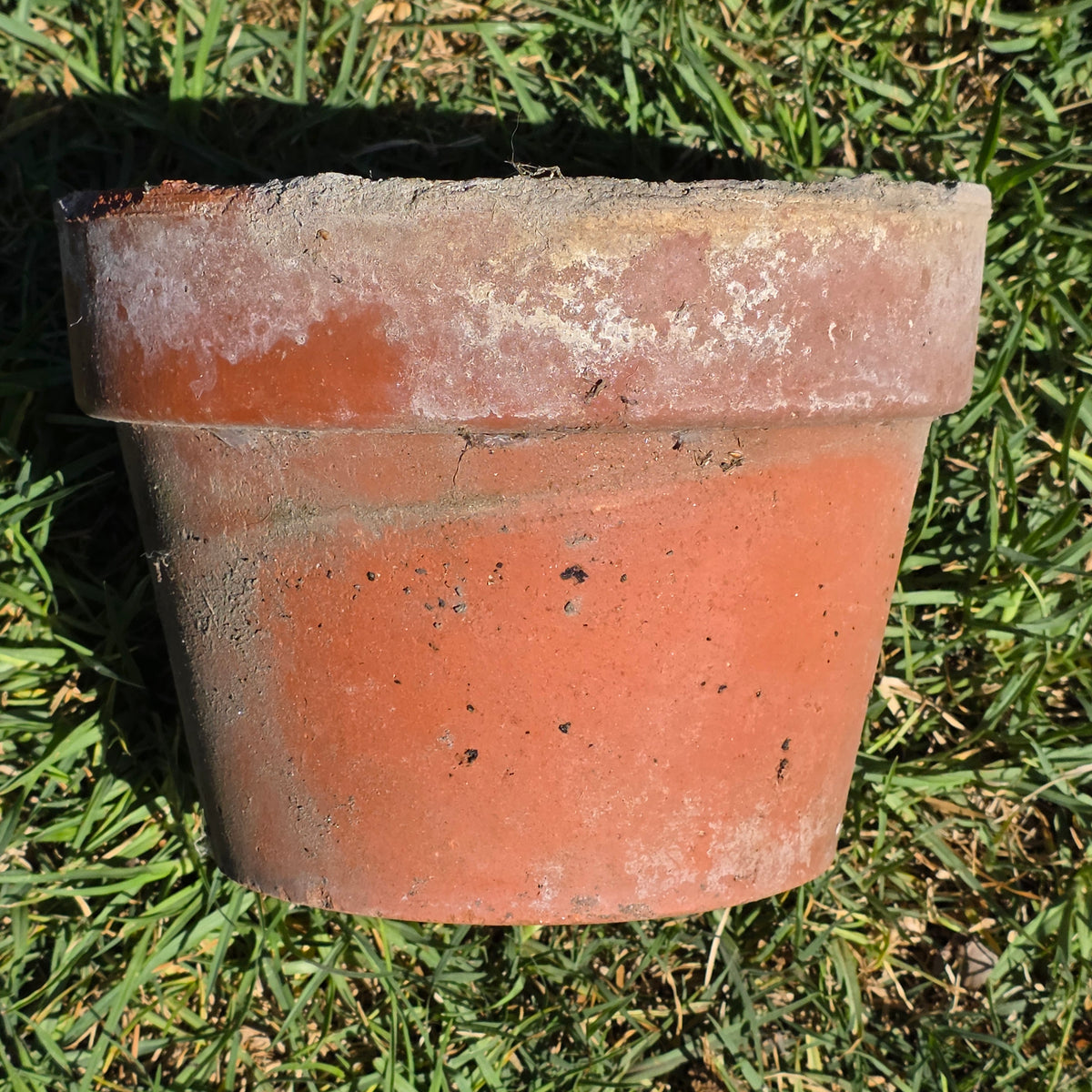 Vintage Terracotta Flower Pot 8.75" Clay Planter Tuscan Garden Aged Patina