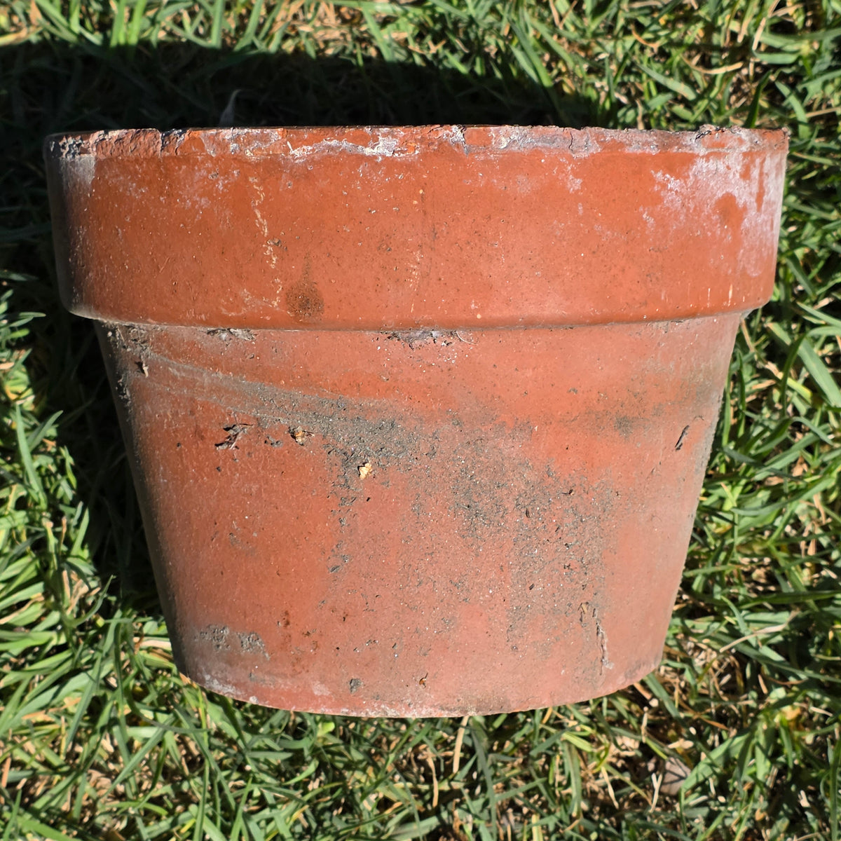 Vintage Terracotta Flower Pot 8.75" Clay Planter Tuscan Garden Aged Patina