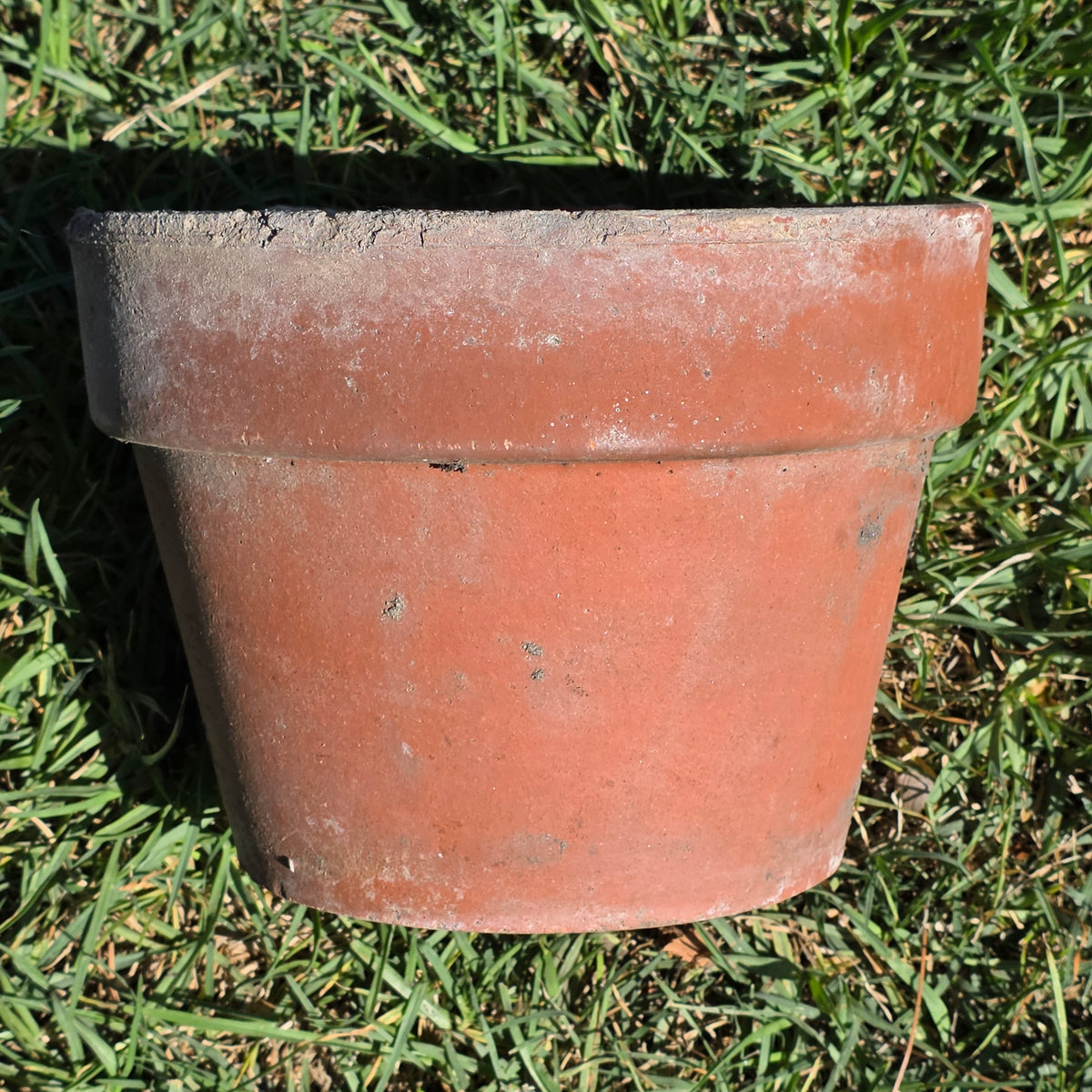 Vintage Terracotta Flower Pot 8.75" Clay Planter Tuscan Garden Aged Patina