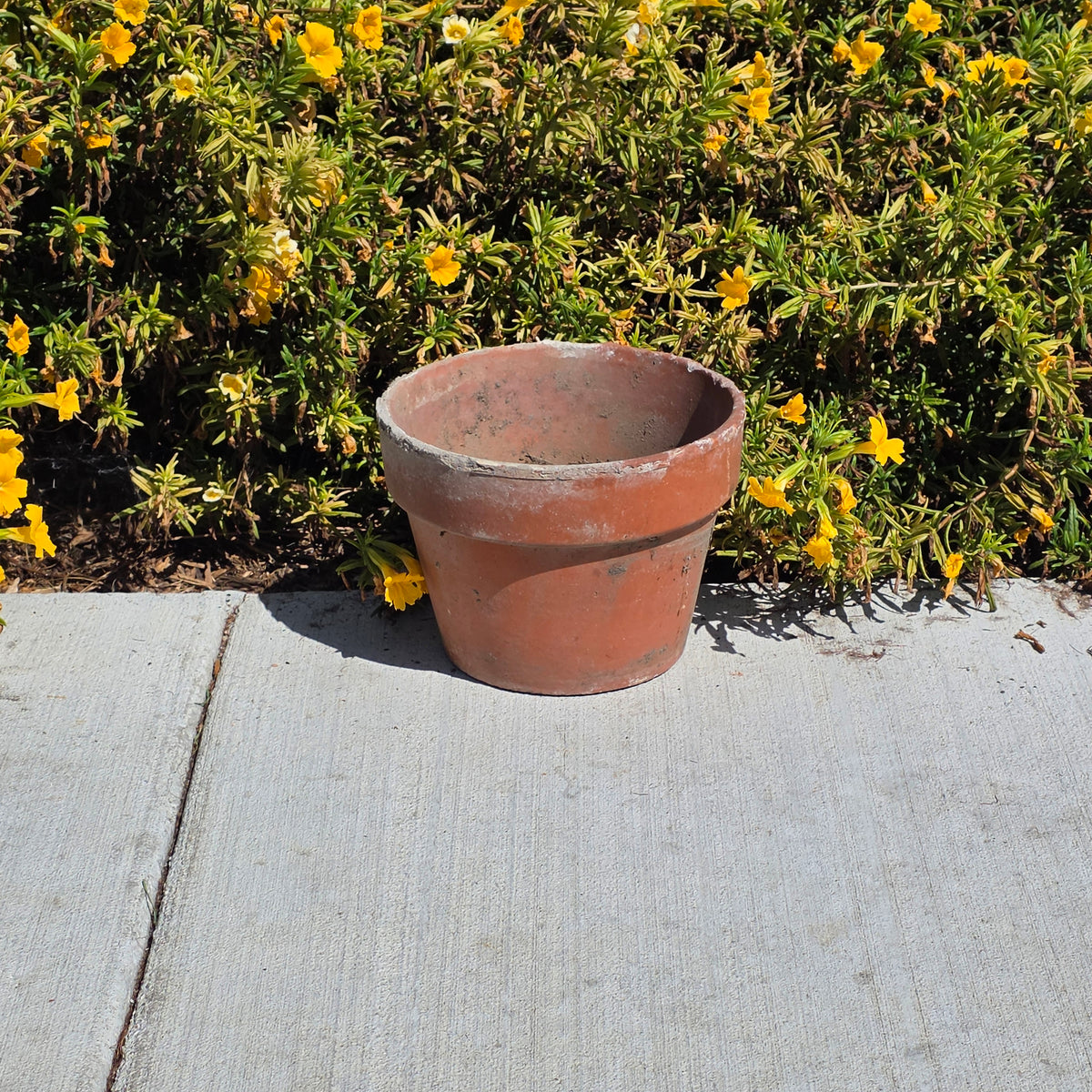 Vintage Terracotta Flower Pot 8.75" Clay Planter Tuscan Garden Aged Patina
